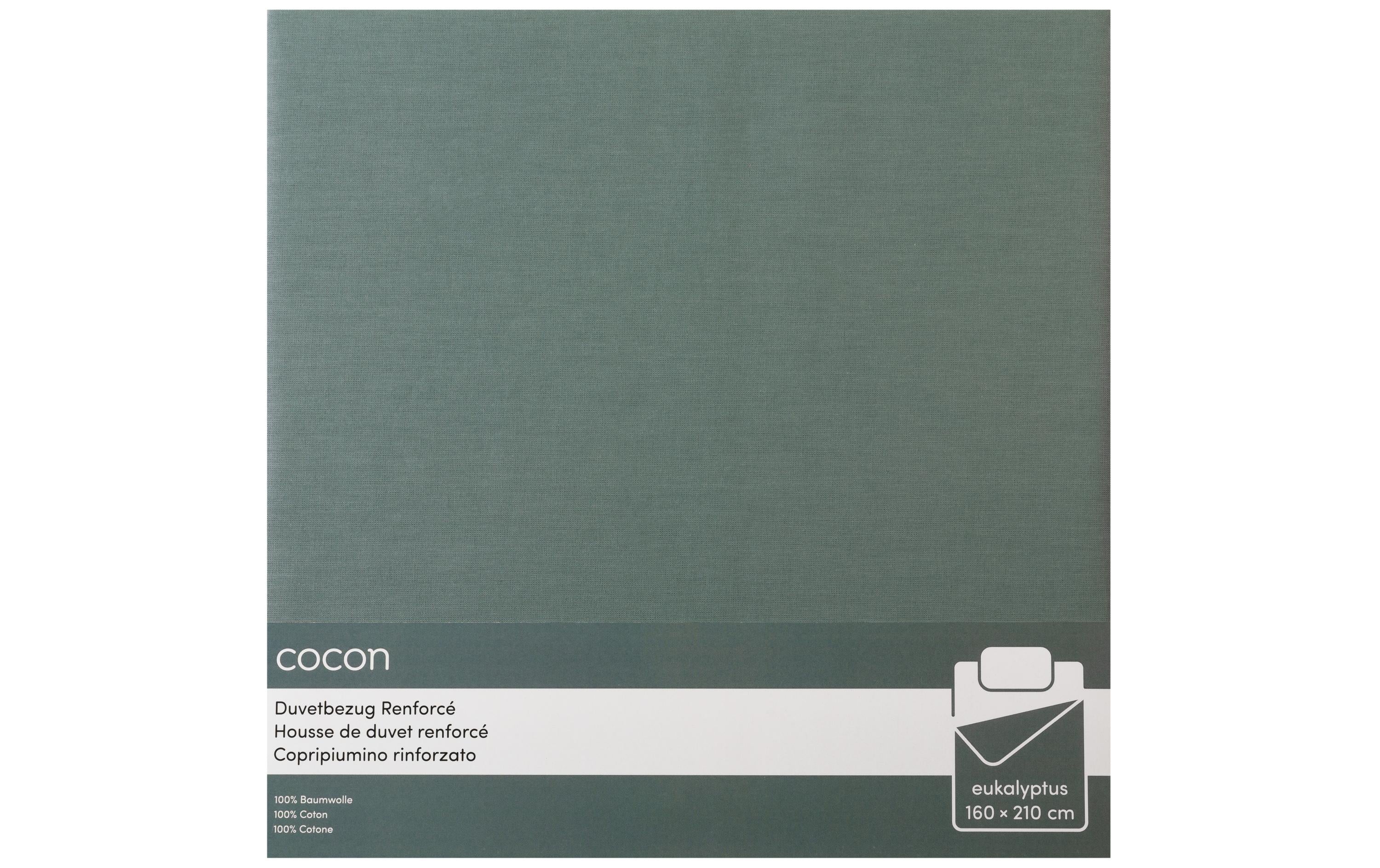 COCON Duvetbezug Renforcé 160x210 cm, eukalyptus