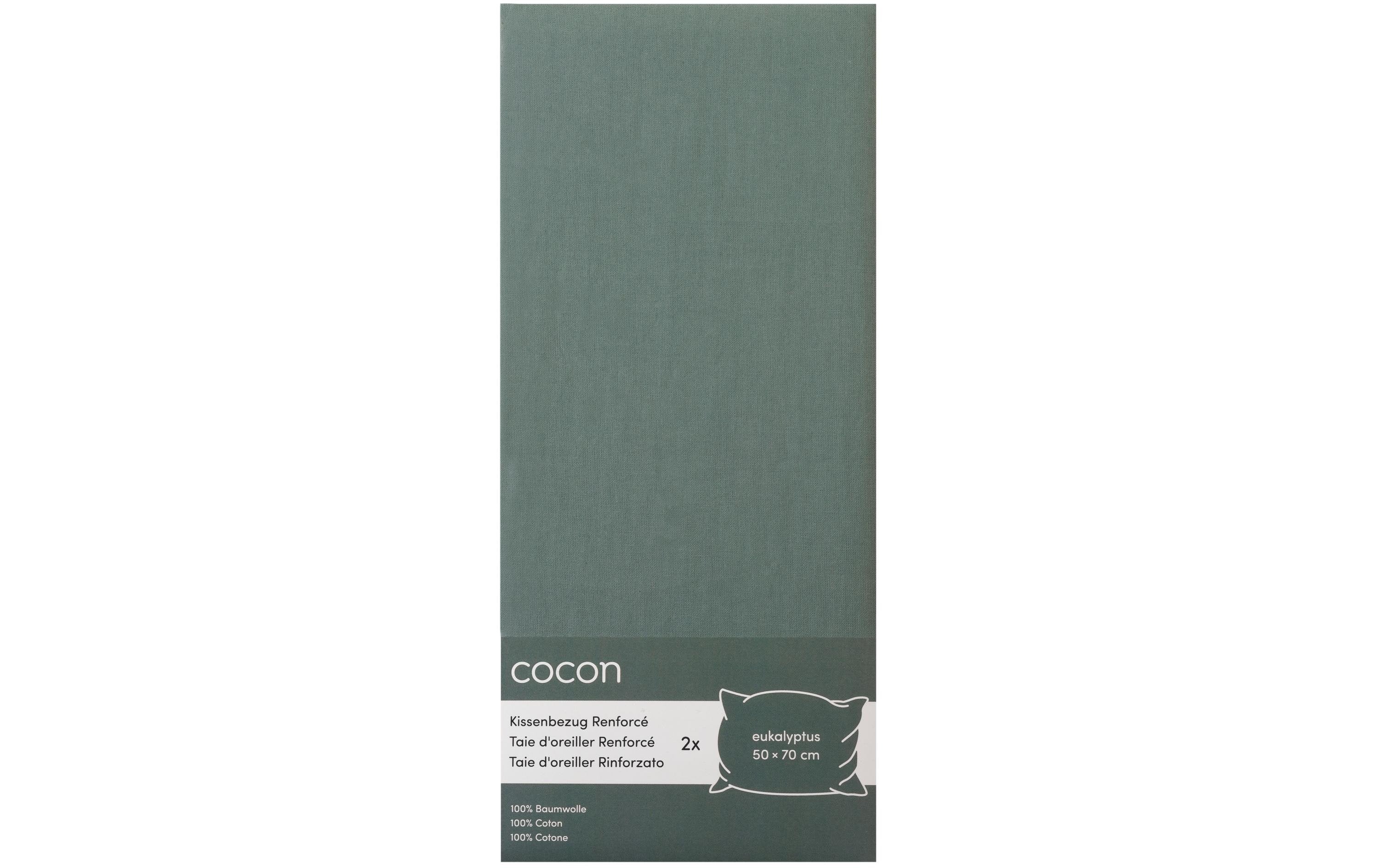 COCON Kissenbezug Renforcé 2 Stk., 50x70 cm, eukalyptus