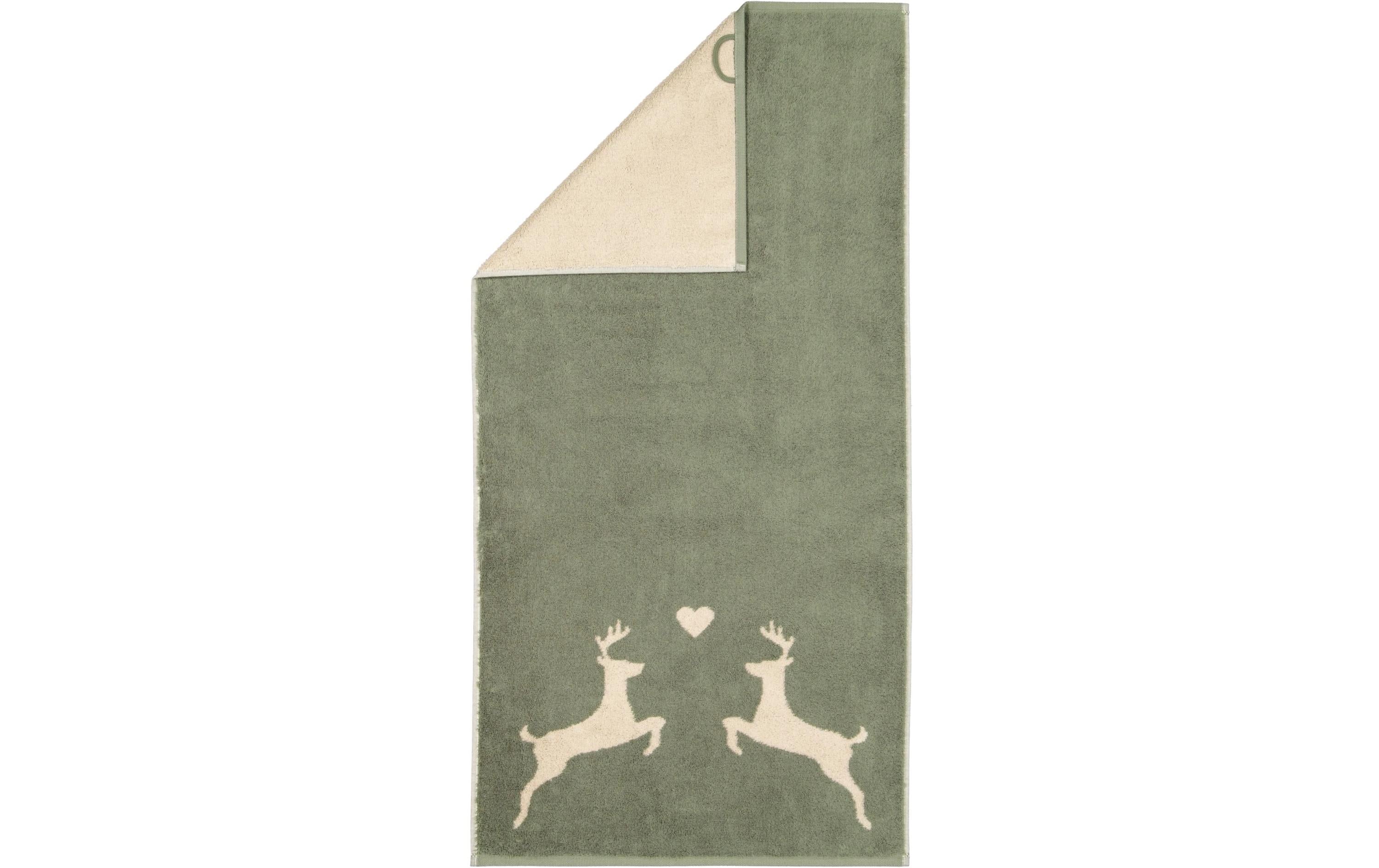 Cawö Duschtuch Hirsch 70x140cm Grün Alpenchic Edition