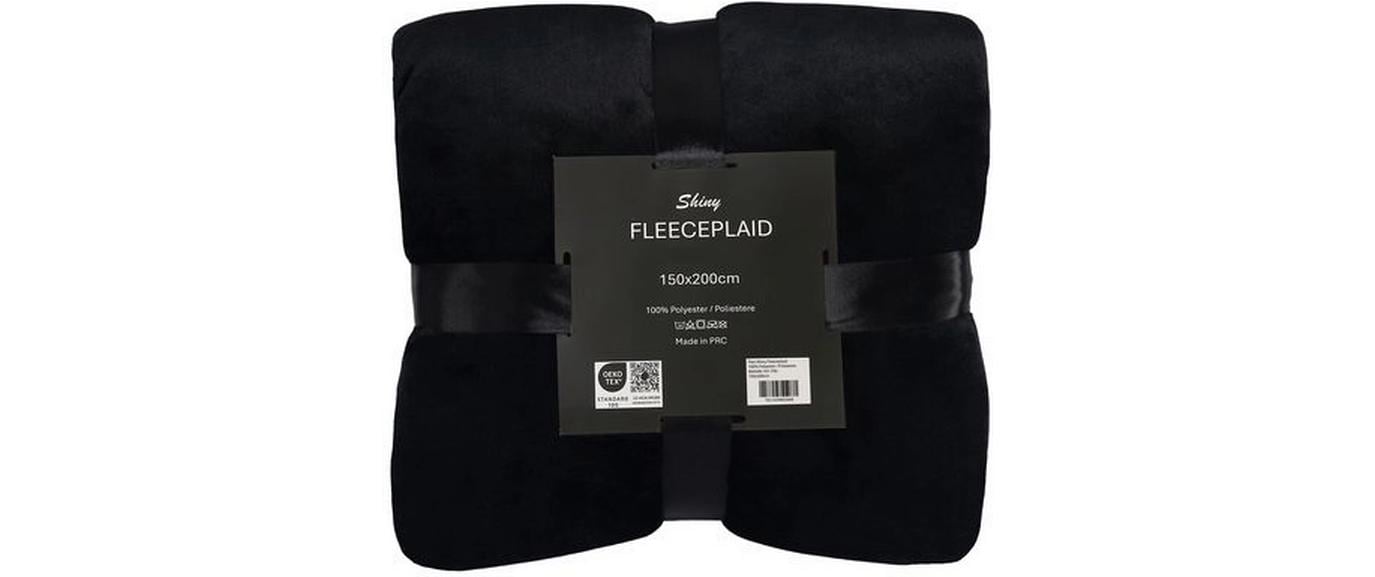 Flair Flanelldecke Shiny 150x200 Schwarz 100% Polyester