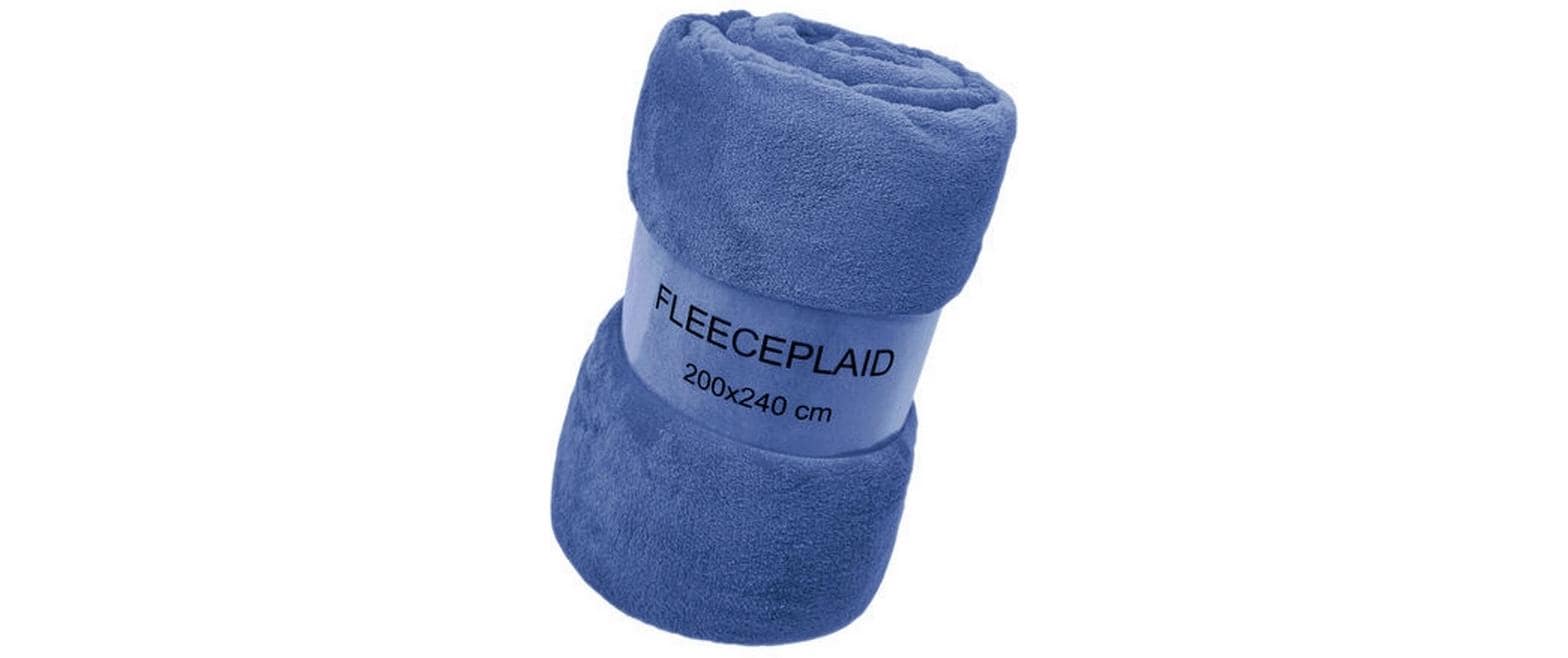 Flair Fleecedecke Coral 200x240 Stahlblau 100% Polyester