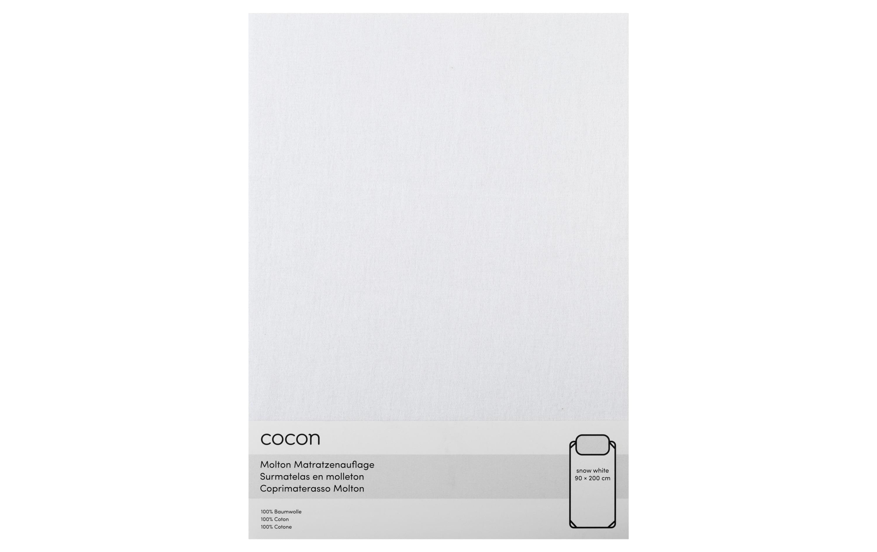 COCON Molton mit Gummiband, weiss 90 x 200cm