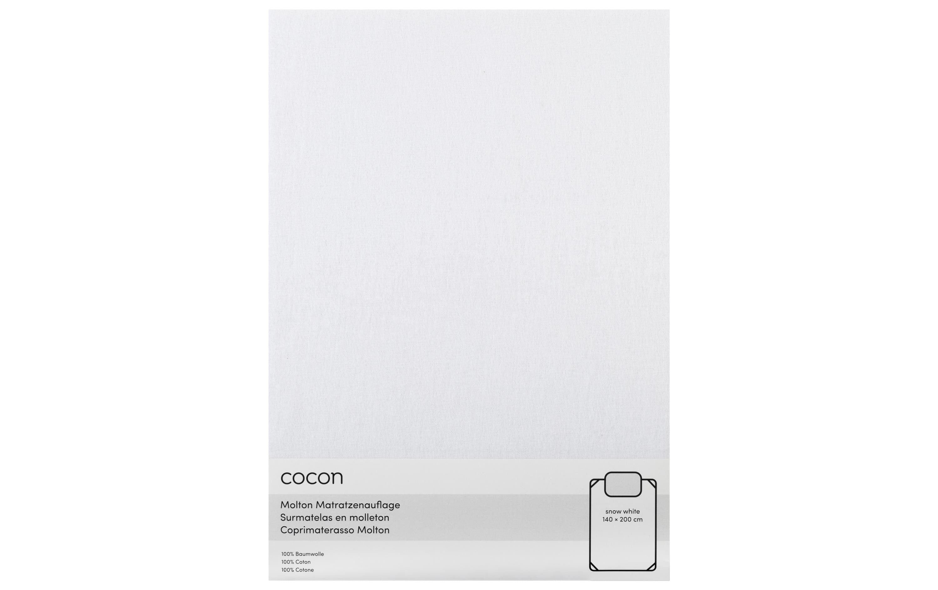 COCON Molton mit Gummiband, weiss 140 x 200cm