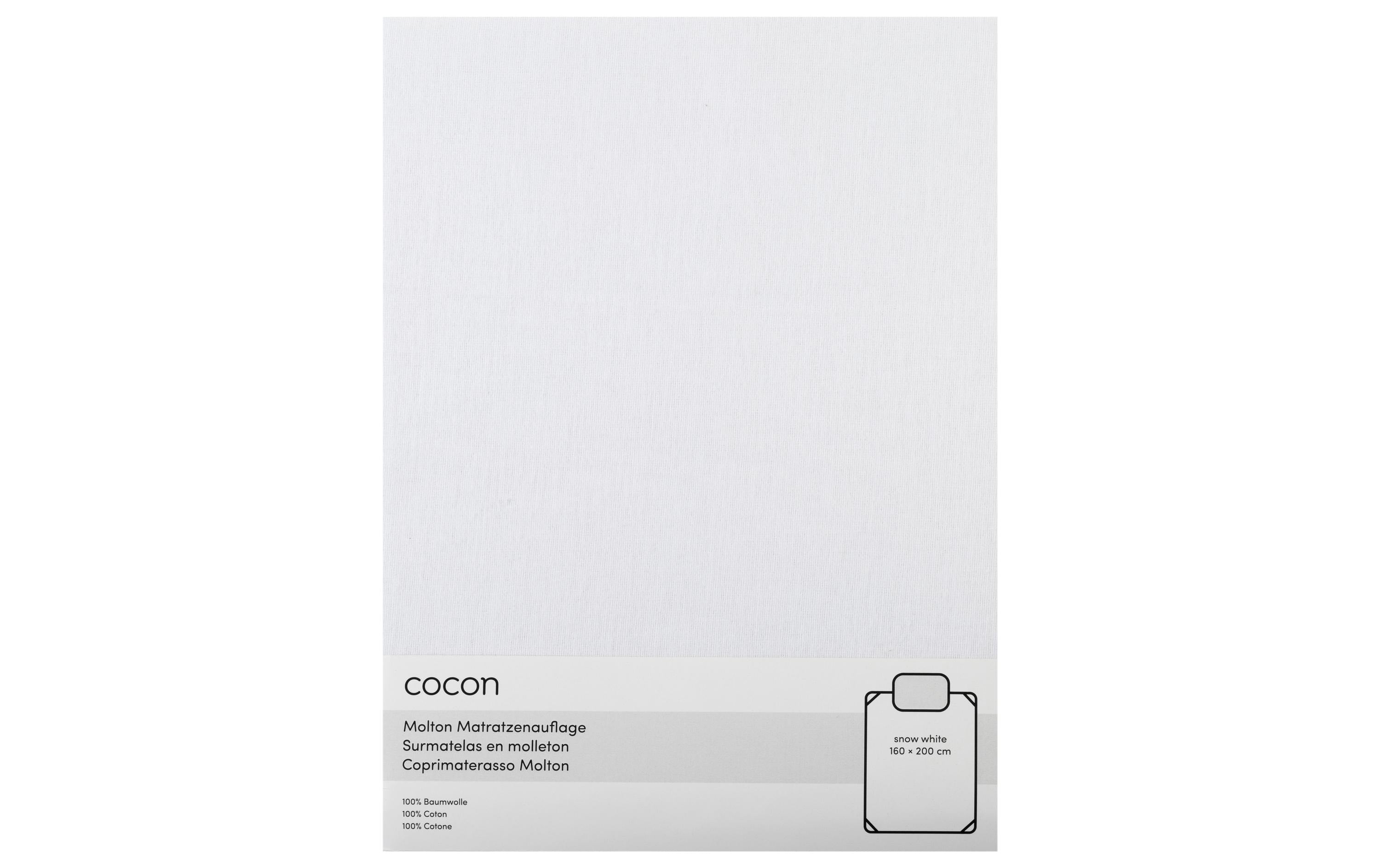 COCON Molton mit Gummiband, weiss 160 x 200cm