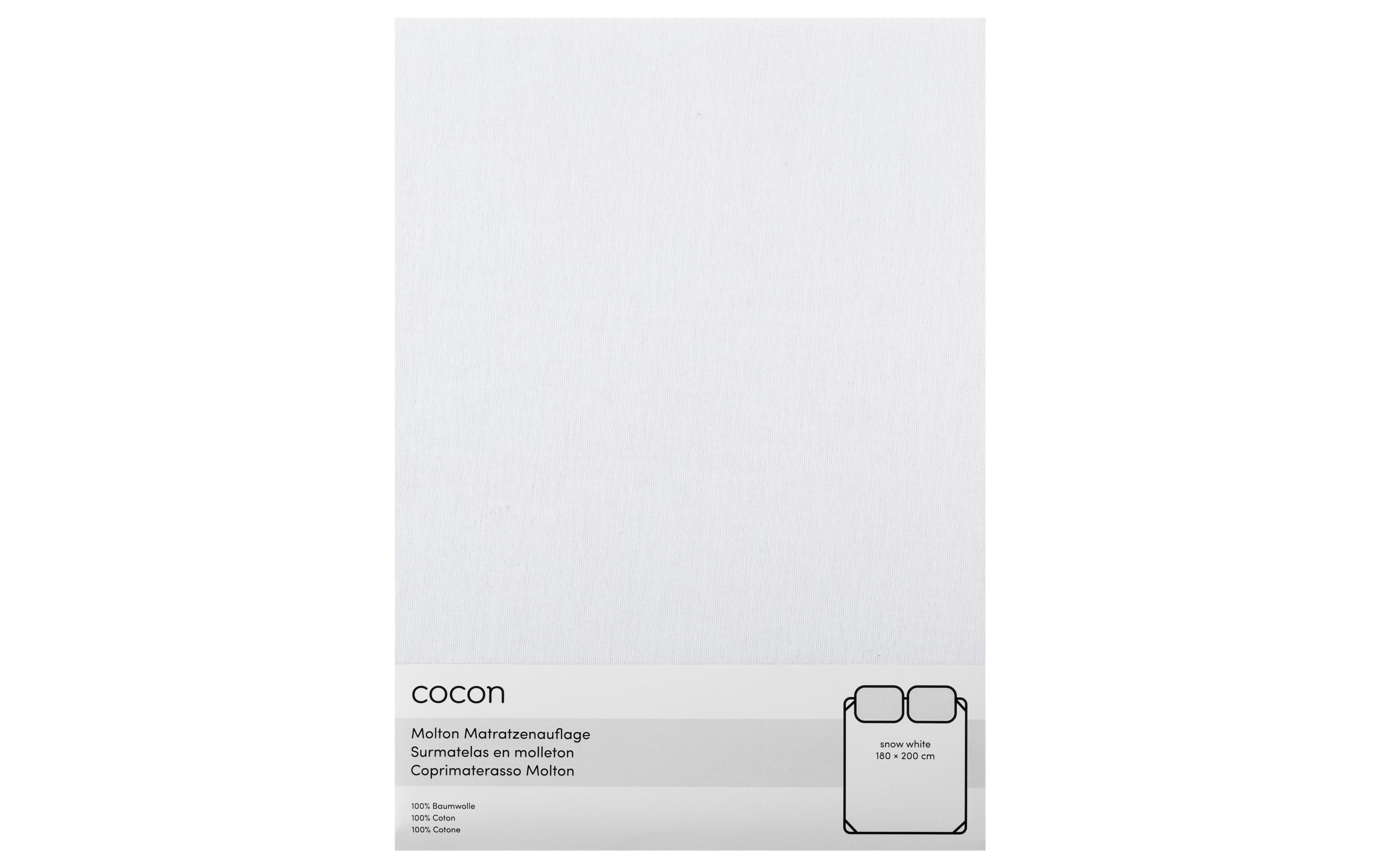 COCON Molton mit Gummiband, weiss 180 x 200cm