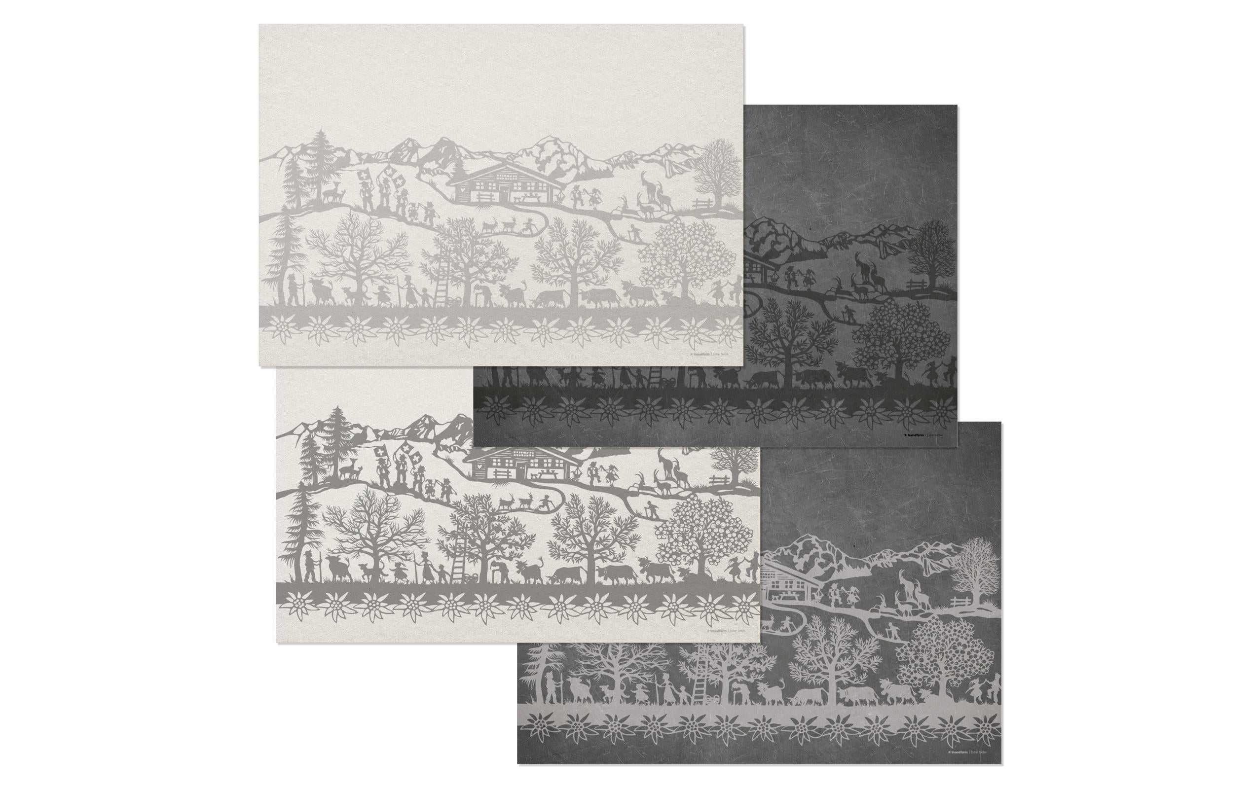 Trendform Papiertischset SWISS Tradition 9 Papier, 42x29.7, Abreissblock à 4x12 Stk.