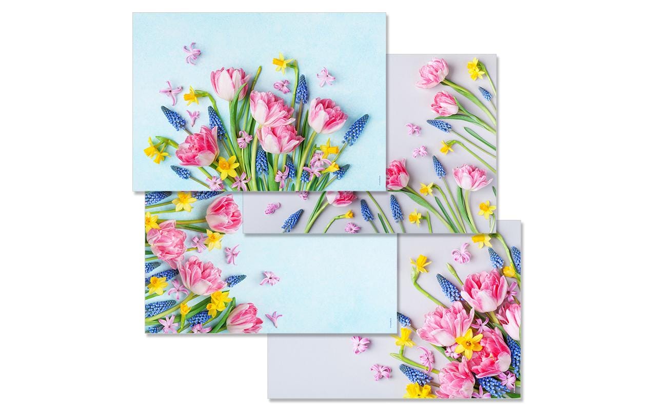 Trendform Papiertischset Bouquet Papier, 42x29.7, Abreissblock à 4x12 Stk.