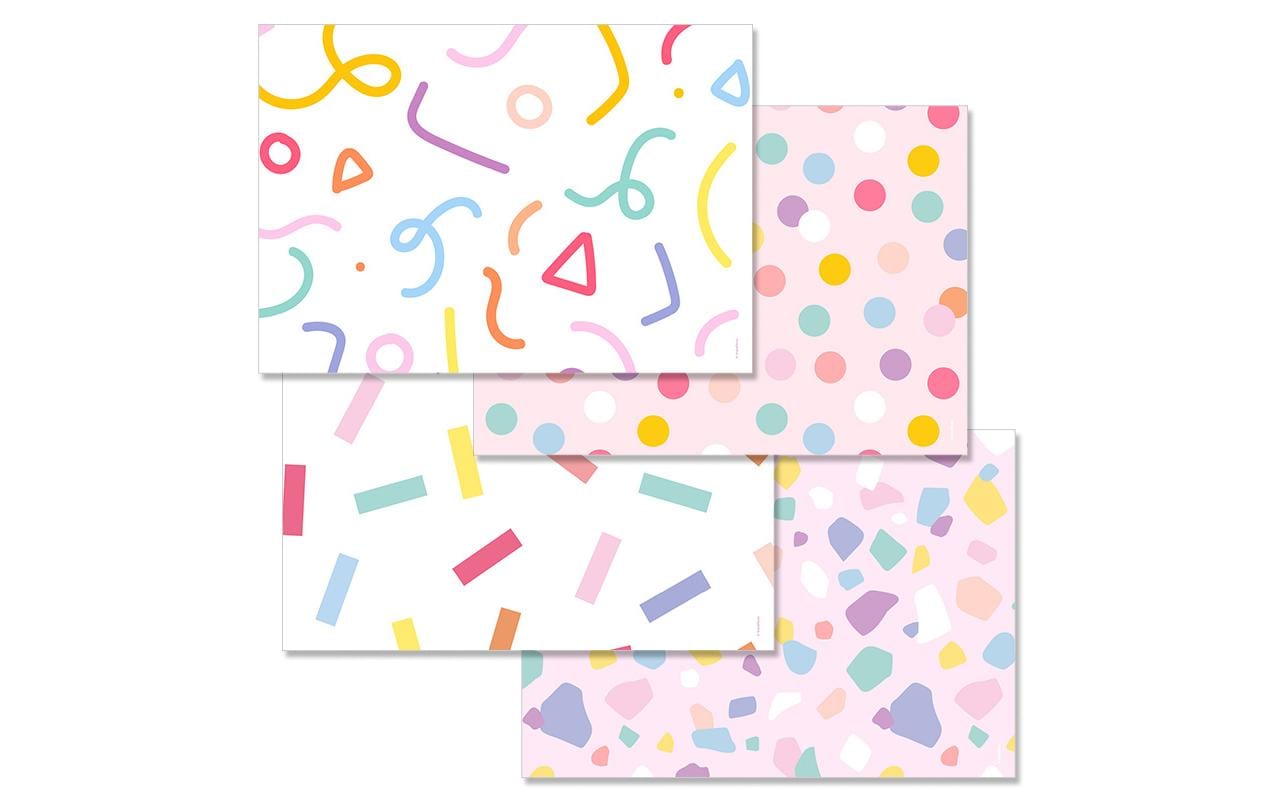 Trendform Papiertischset Confetti Papier, 42x29.7, Abreissblock à 4x12 Stk.
