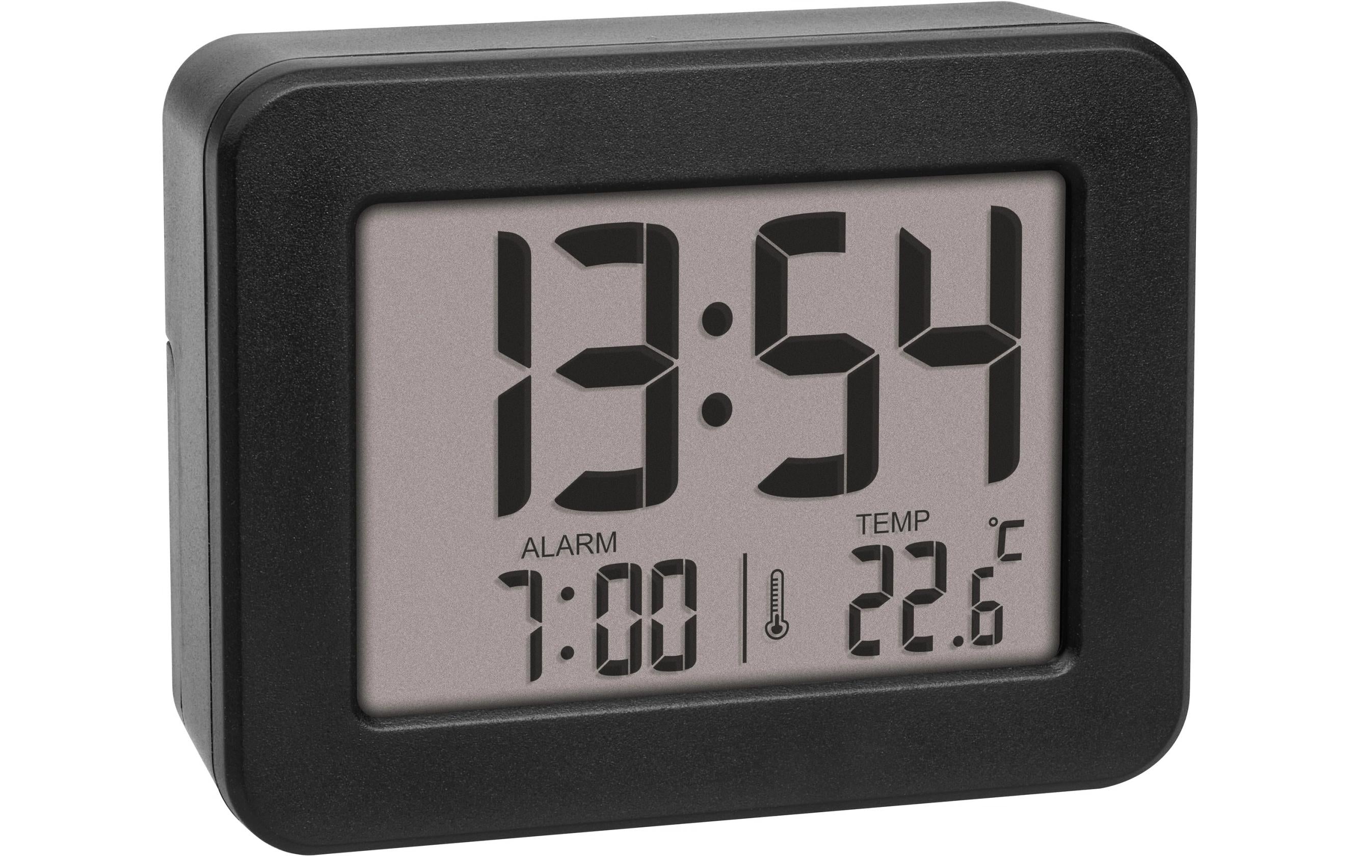 TFA Digitalwecker Schwarz