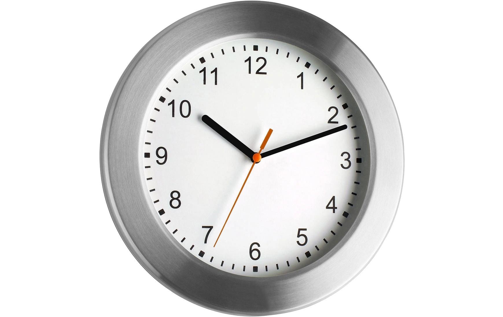 TFA Wanduhr Analog, mit Alurahmen