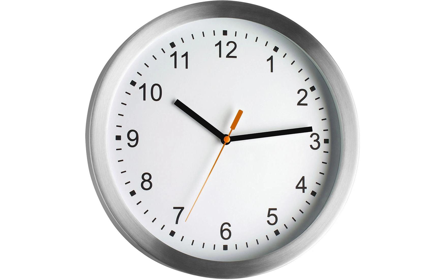 TFA Wanduhr Analog, mit Alurahmen