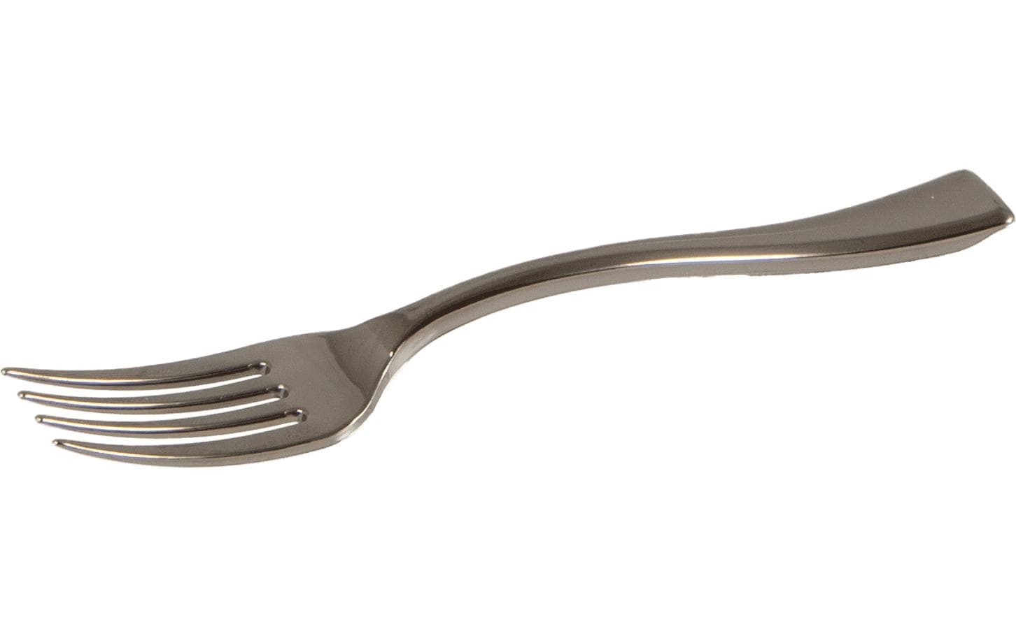 Elco Gabeln Mini Metallic, 100 Stück Silber, Kunststoff, 10 cm