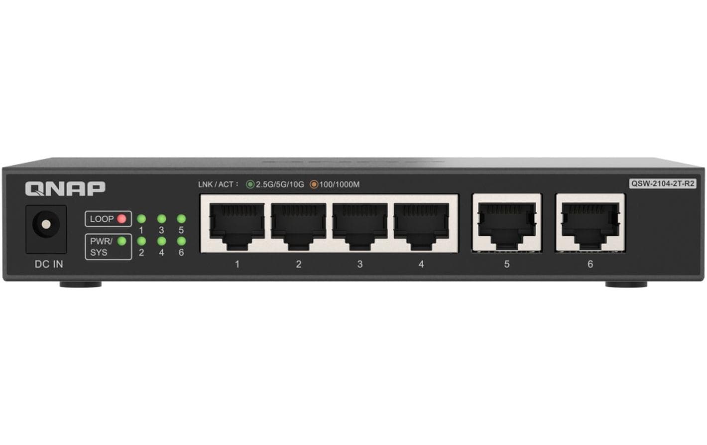 QNAP QSW-2104-2T-R2, 2+4-Port 10/2.5GbE Sw.