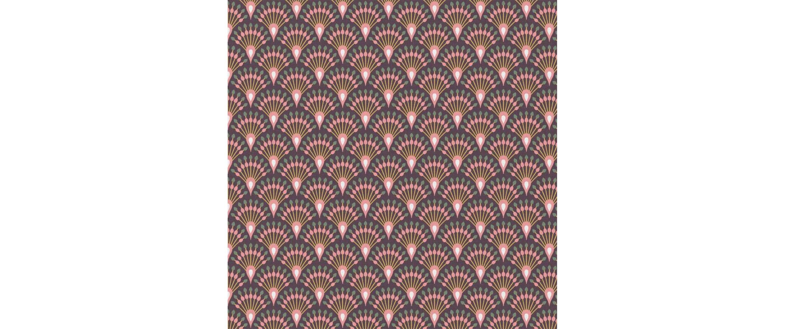 Stoff Ginza aubergine / rosa 100 x 150 cm, 100 % CO