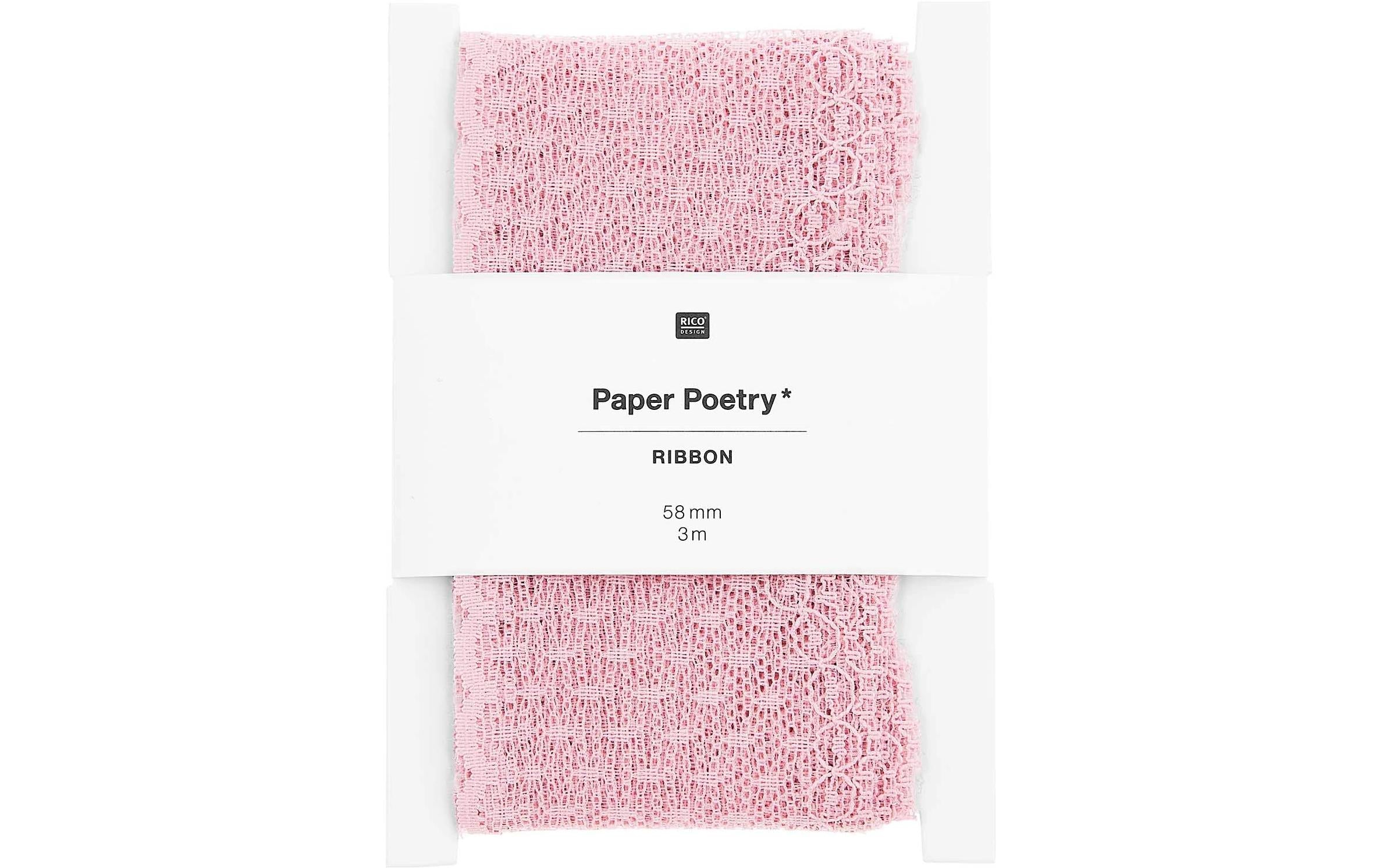Rico Spitzenband Pünktchen, rosa 58 mm x 3 m