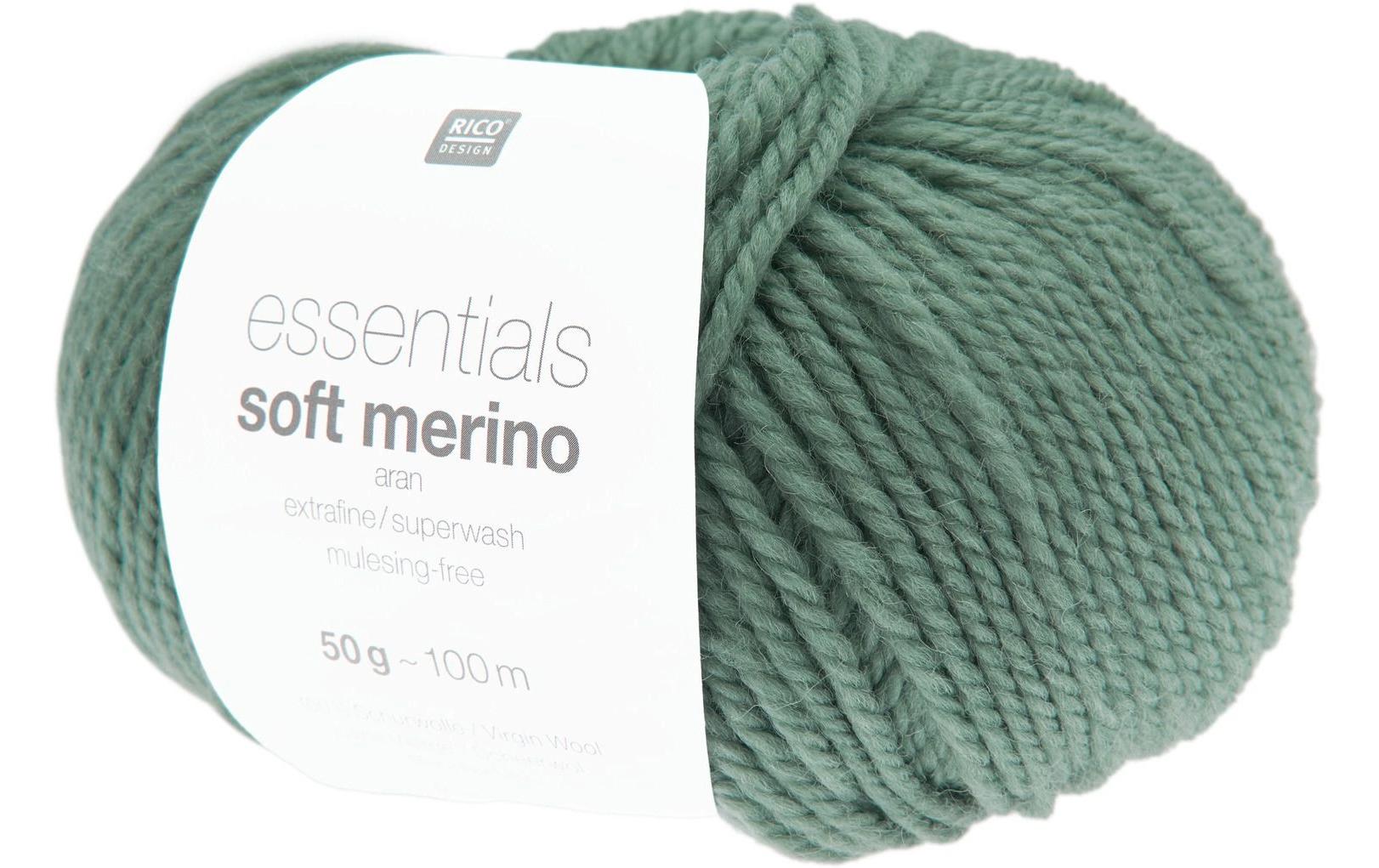 Rico Essentials Soft Merino Aran lind, 50 g, 100 m, 100 % WV