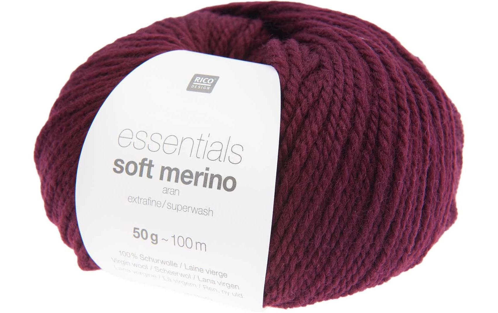 Rico Essentials Soft Merino aran brombeere, 50 g, 100 m, 100 % WO