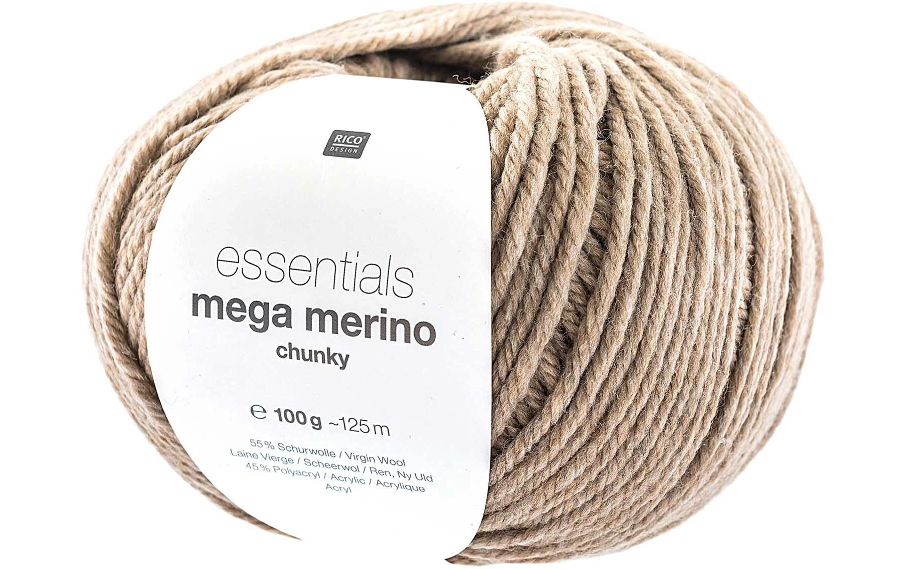 Rico Essentials Mega Wool chunky natur 100 g, 125 m, 55 % WV, 45 % PAN