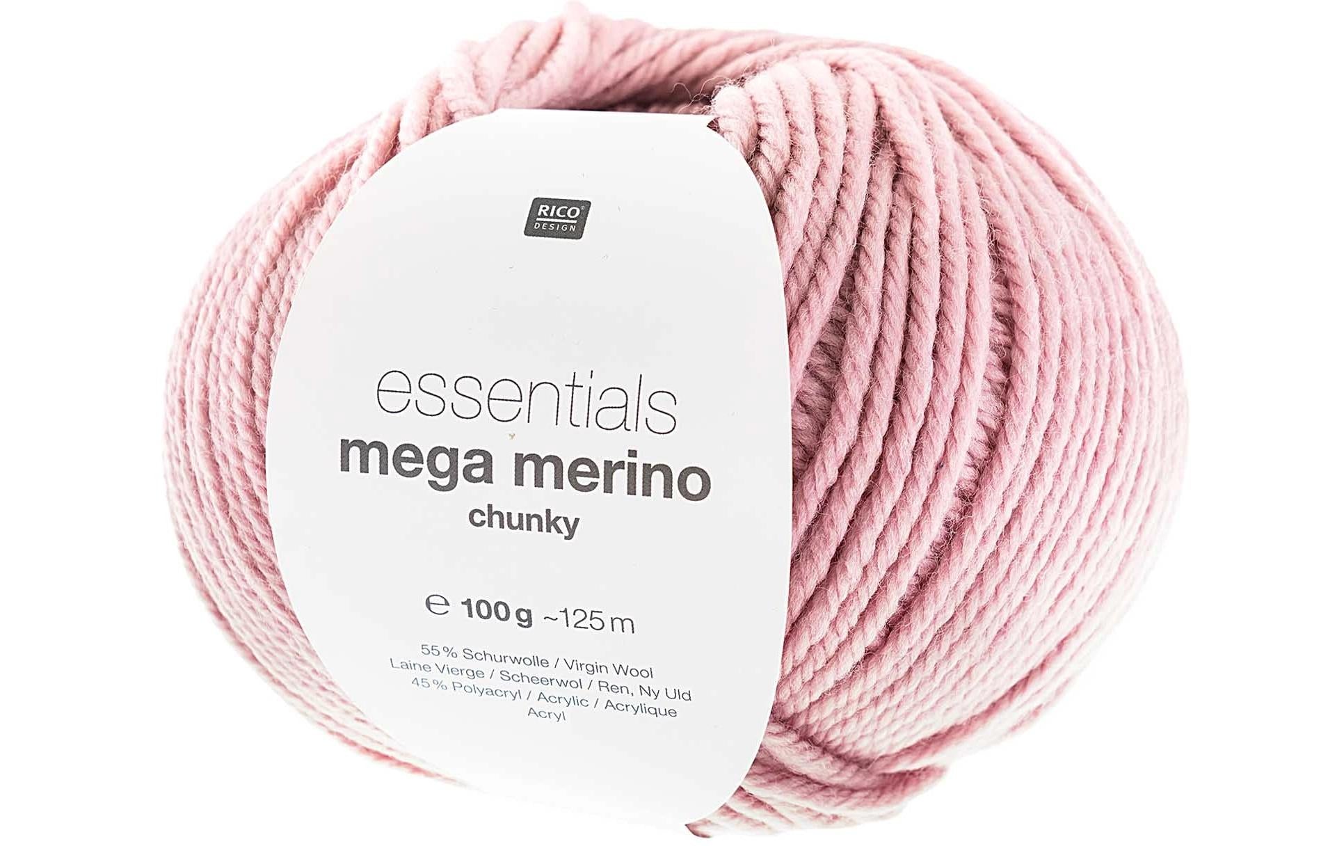 Rico Essentials Mega Wool chunky rosa 100 g, 125 m, 55 % WV, 45 % PAN