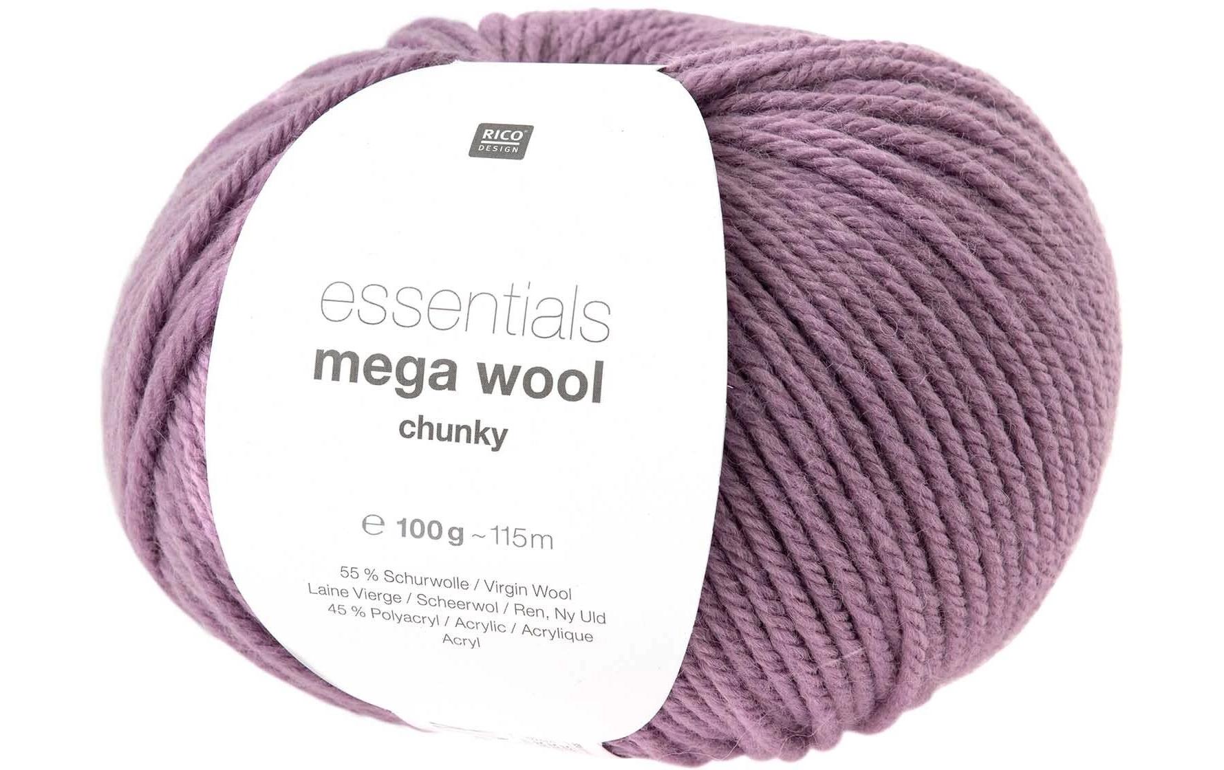Rico Essentials Mega Wool chunky flieder 100 g, 125 m, 55 % WV, 45 % PAN