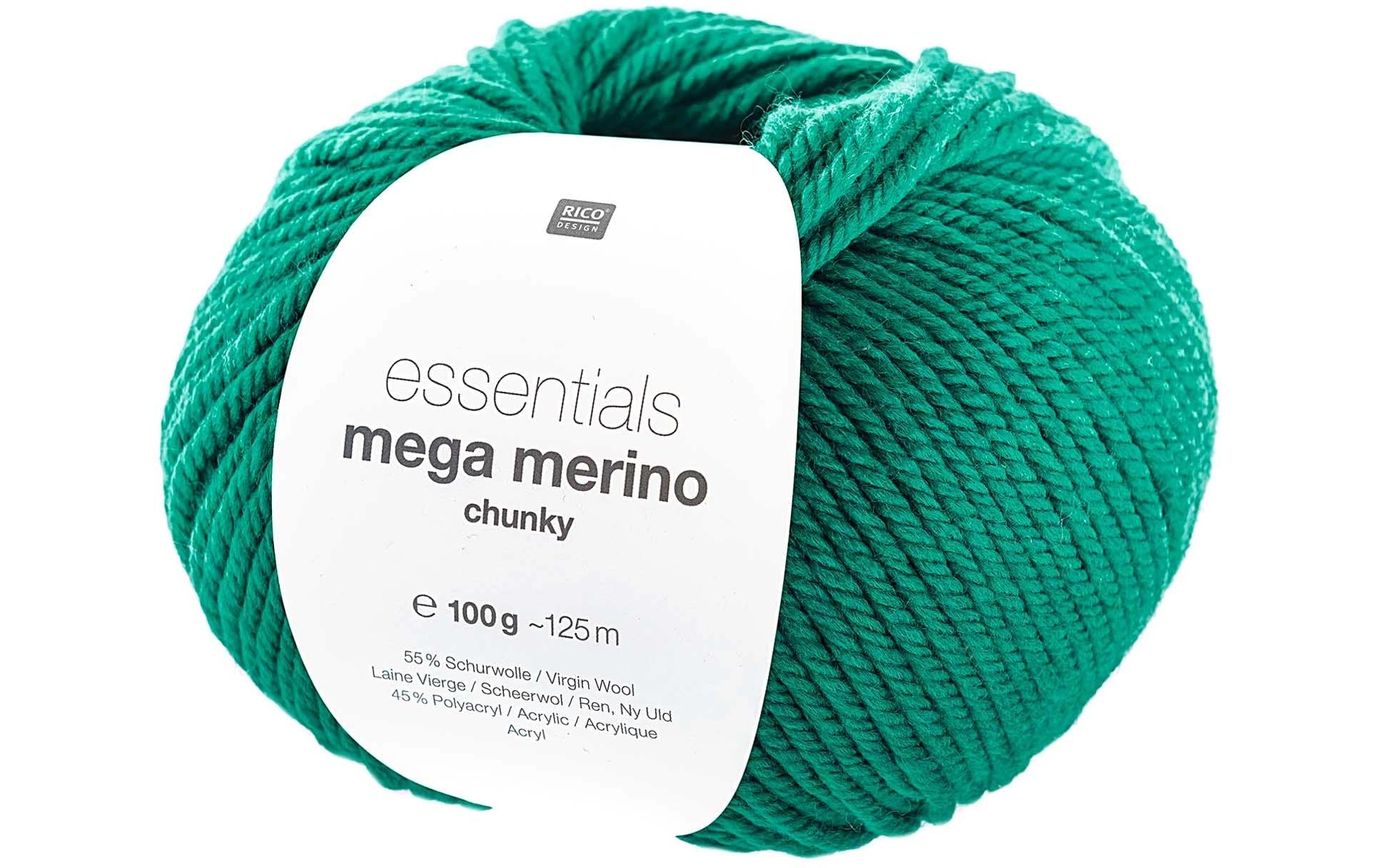 Rico Essentials Mega Wool chunky grün 100 g, 125 m, 55 % WV, 45 % PAN