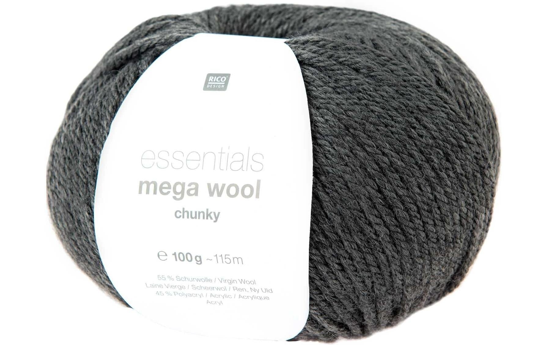 Rico Essentials Mega Wool chunky anthrazit 100 g, 125 m, 55 % WV, 45 % PAN