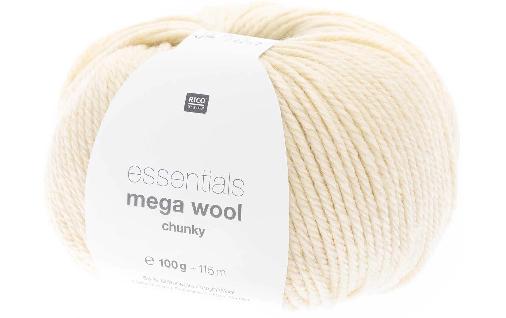 Rico Essentials Mega Wool chunky elfenbein 100 g, 125 m, 55 % WV, 45 % PAN