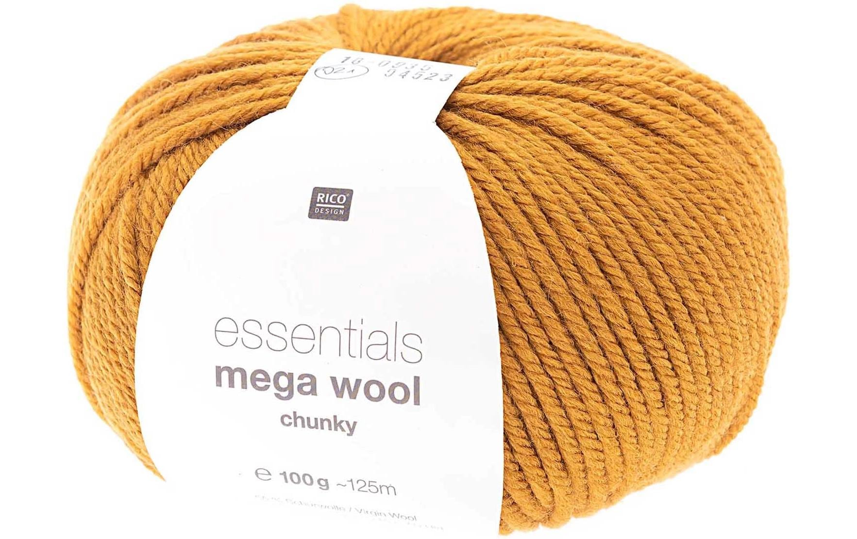 Rico Essentials Mega Wool chunky safran 100 g, 125 m, 55 % WV, 45 % PAN