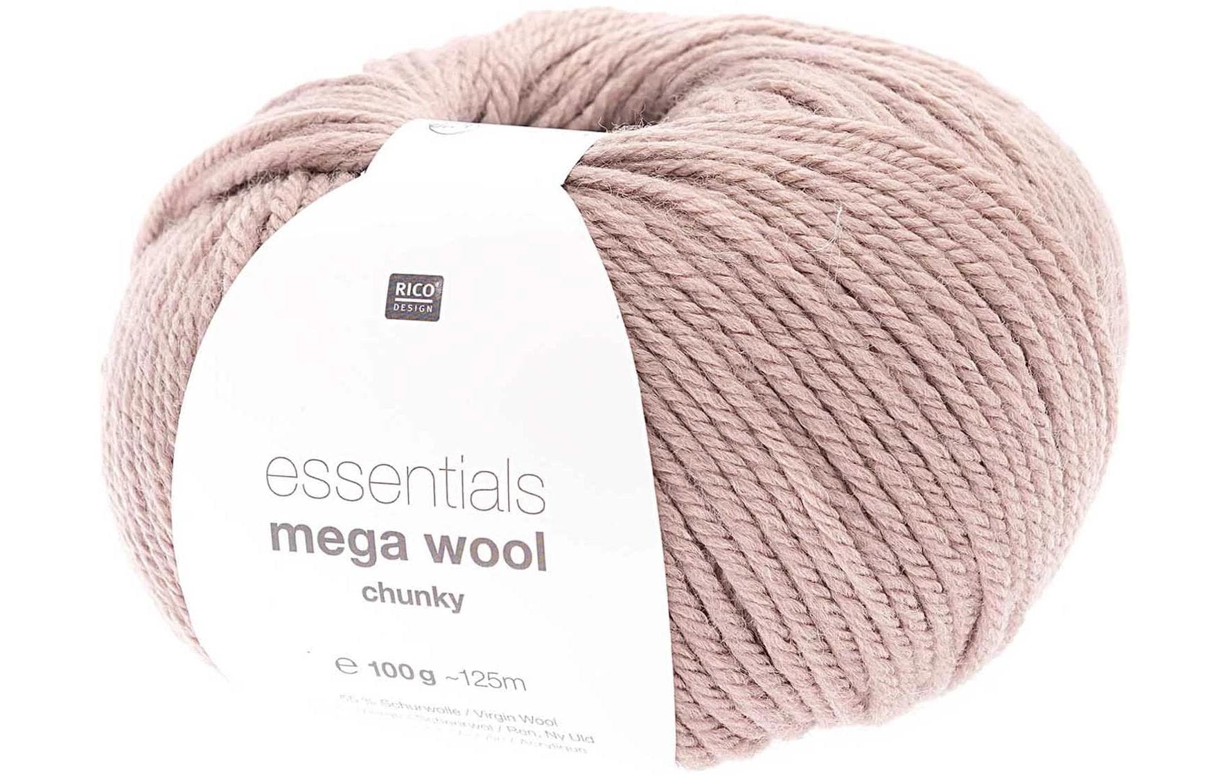 Rico Essentials Mega Wool chunky mauve 100 g, 125 m, 55 % WV, 45 % PAN