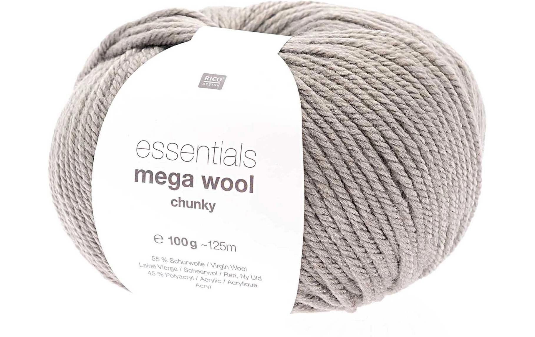 Rico Essentials Mega Wool chunky steingrau 100 g, 125 m, 55 % WV, 45 % PAN