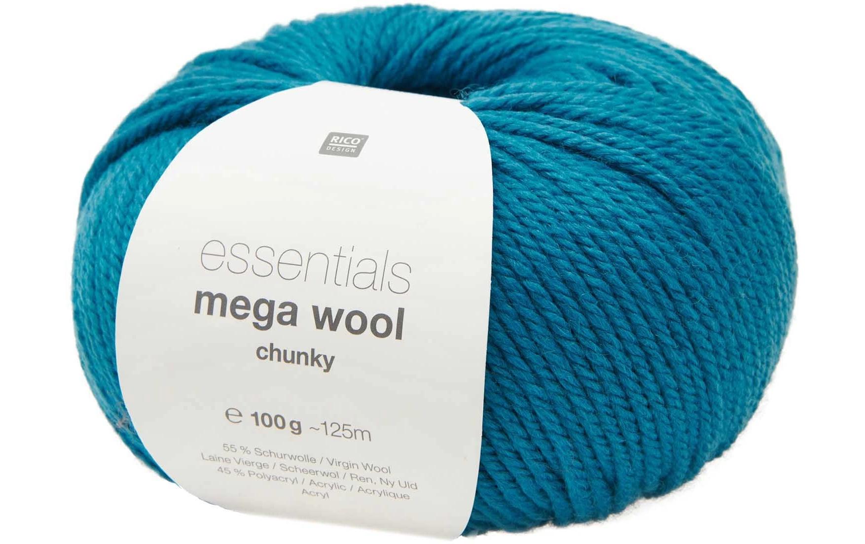 Rico Essentials Mega Wool chunky türkis 100 g, 125 m, 55 % WV, 45 % PAN