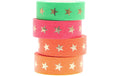 Rico Washi Tape Set Sterne, neon 15 mm, Rolle 10 m