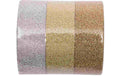 Rico Washi Tape Set Glitter, gold - silber 15 mm, Rolle 5 m