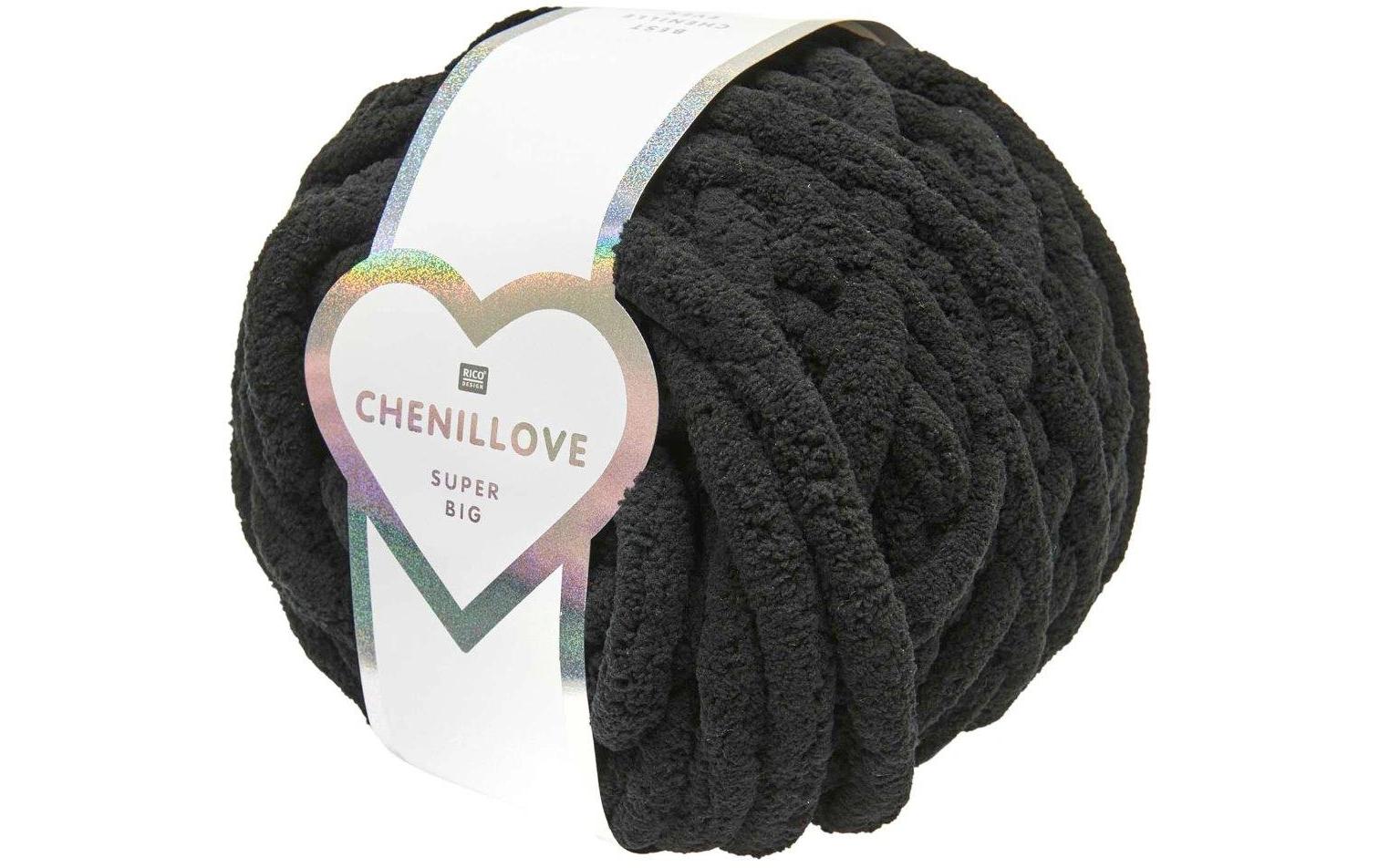 Rico Wolle Chenillove Super Big schwarz, 300 g, 36 m, 100 % PES