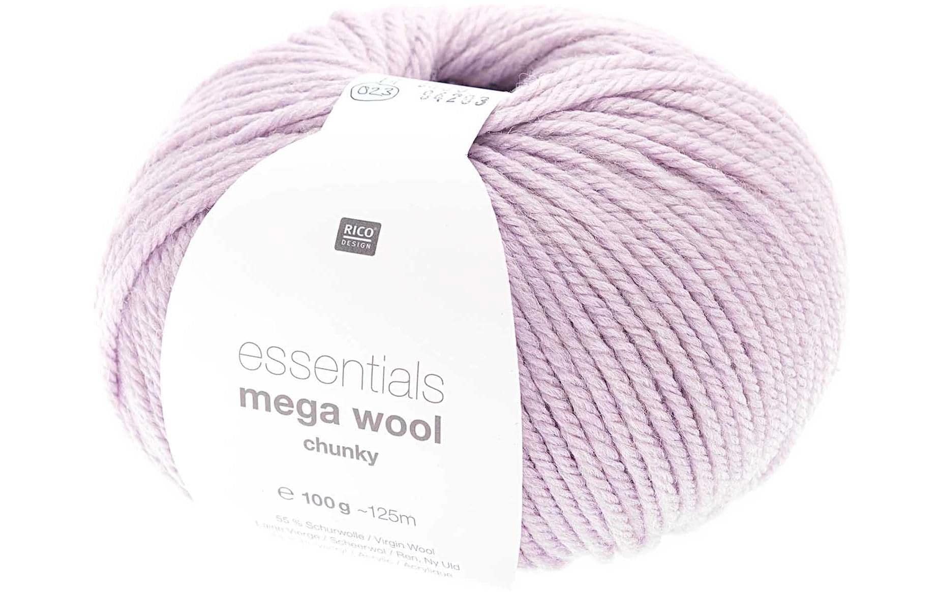 Rico Essentials Mega Wool chunky lavendel 100 g, 125 m, 55 % WV, 45 % PAN