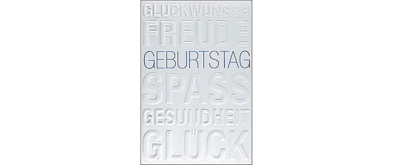 ABC Glückwunschkarte Geburtstag Format B6, 125 x 176 mm, mit Couvert