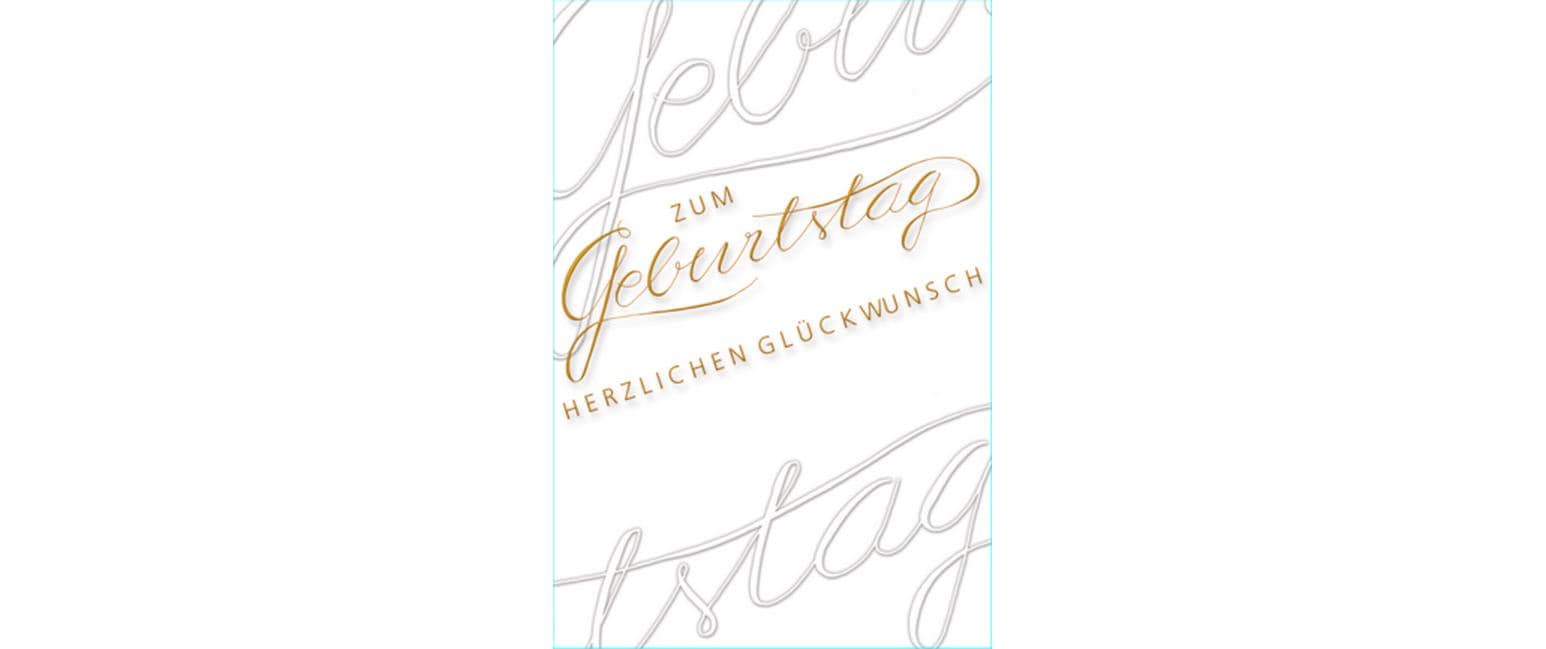 ABC Glückwunschkarte Geburtstag Format B6, 125 x 176 mm, mit Couvert