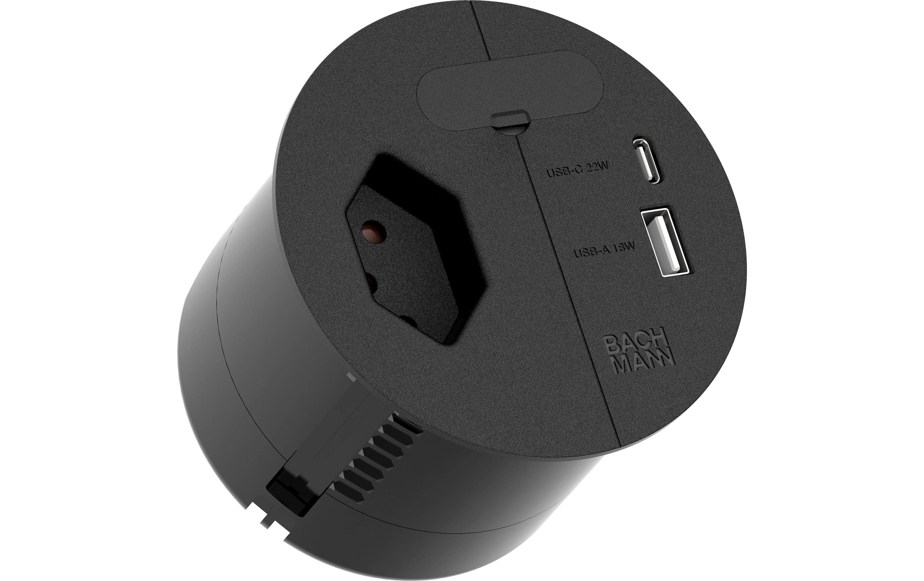 BM LOOP IN CHARGE A/C  22W, 0,2m, schwarz 80mm,1xT13,1xUSB, Insta.steckverbinder