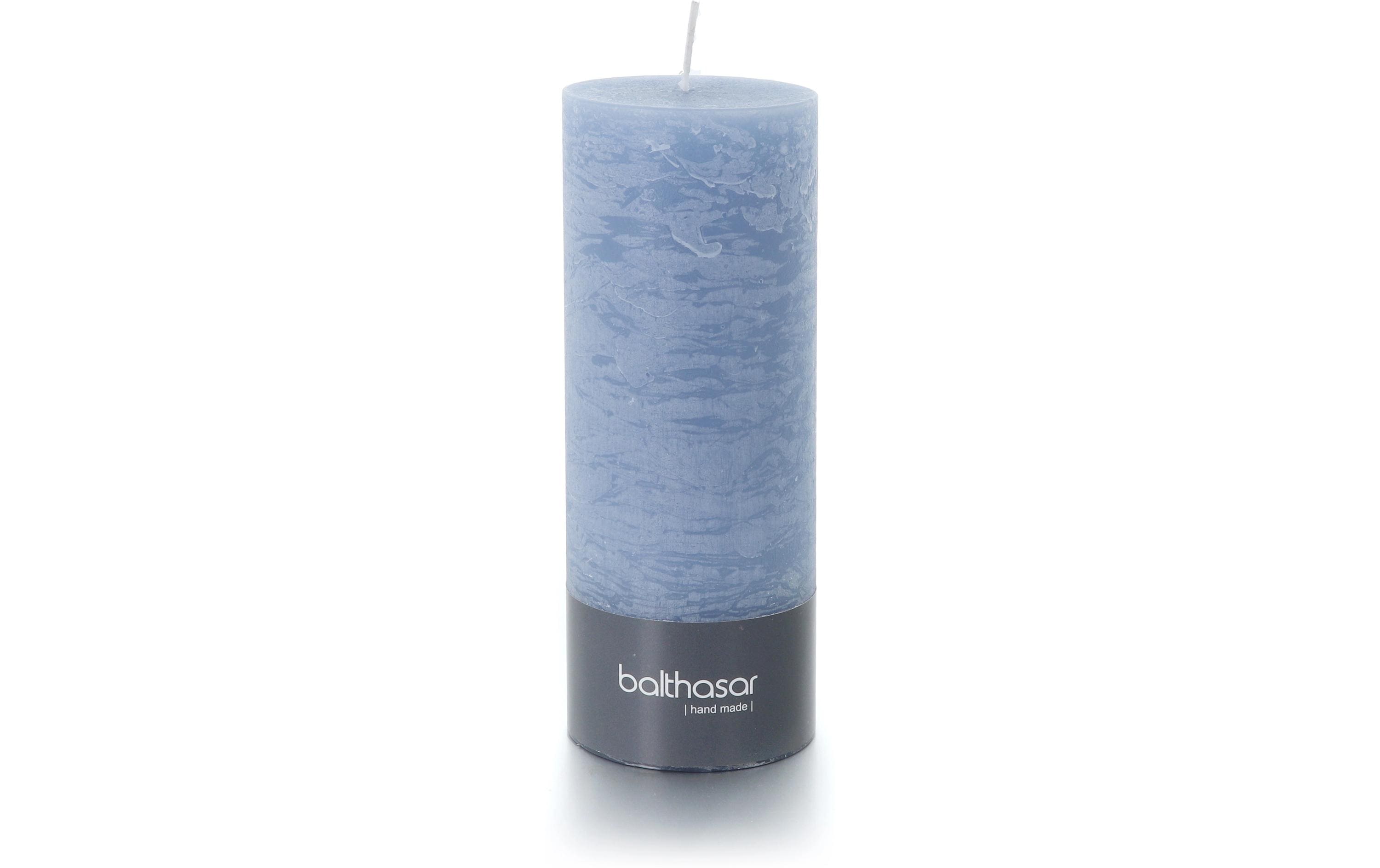 balthasar Zylinderkerze Rustico, Denim 7x18 cm (DxH), Brenndauer 85 h