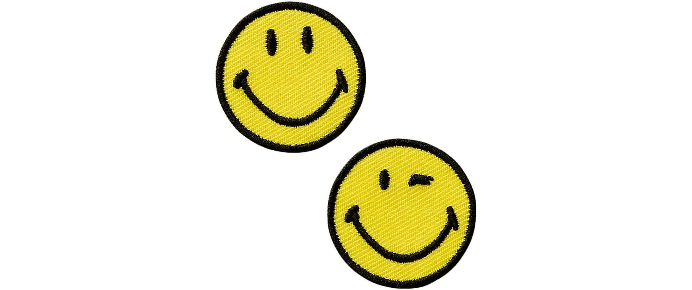 Monoquick Aufbügelbild Mini Smiley "classic"  3 x 2 cm, 2 Stk