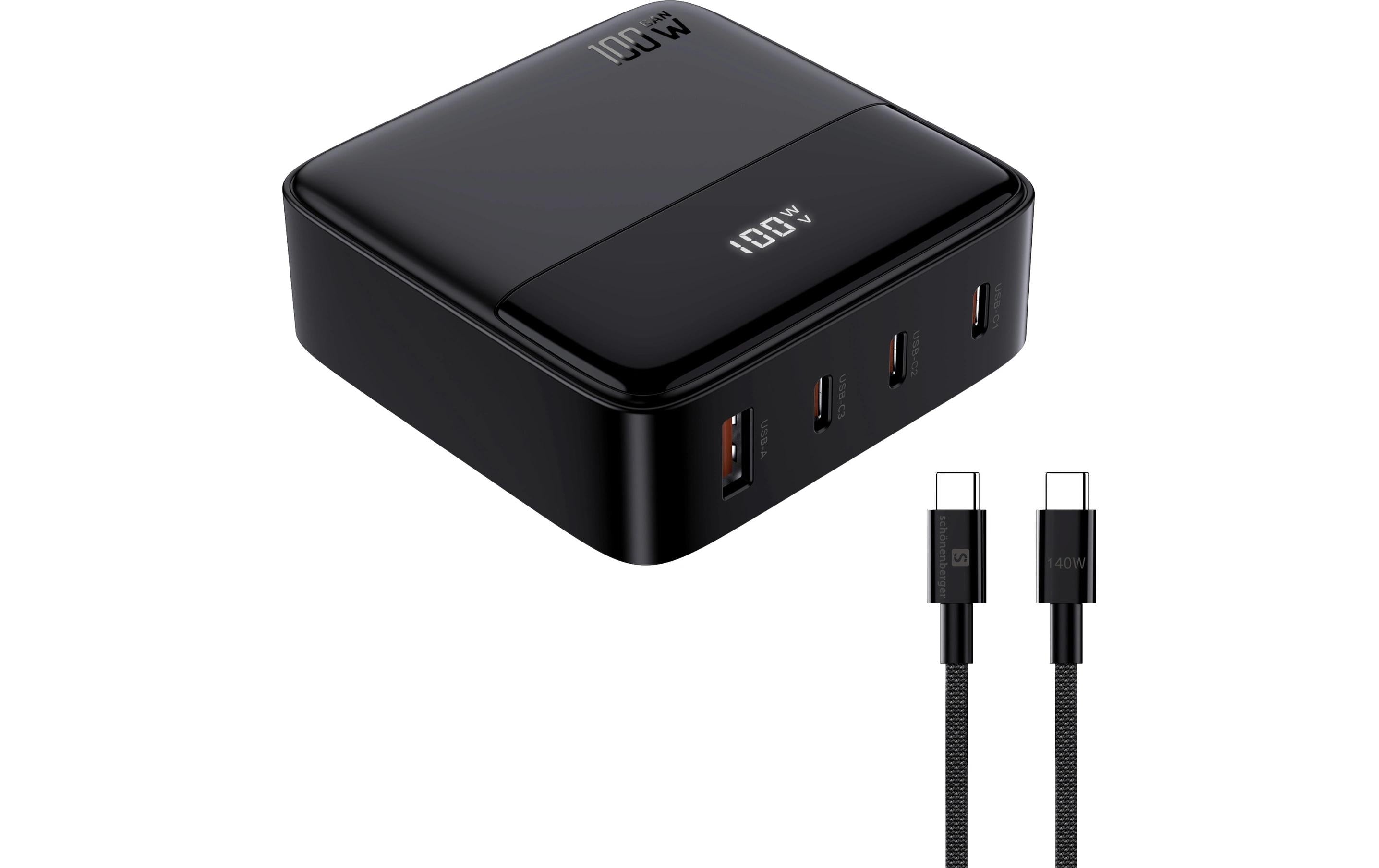 Schönenberger Desktop USB-Charger 100W GaN Out: USB-C1/ C2/ C3: 100W PD