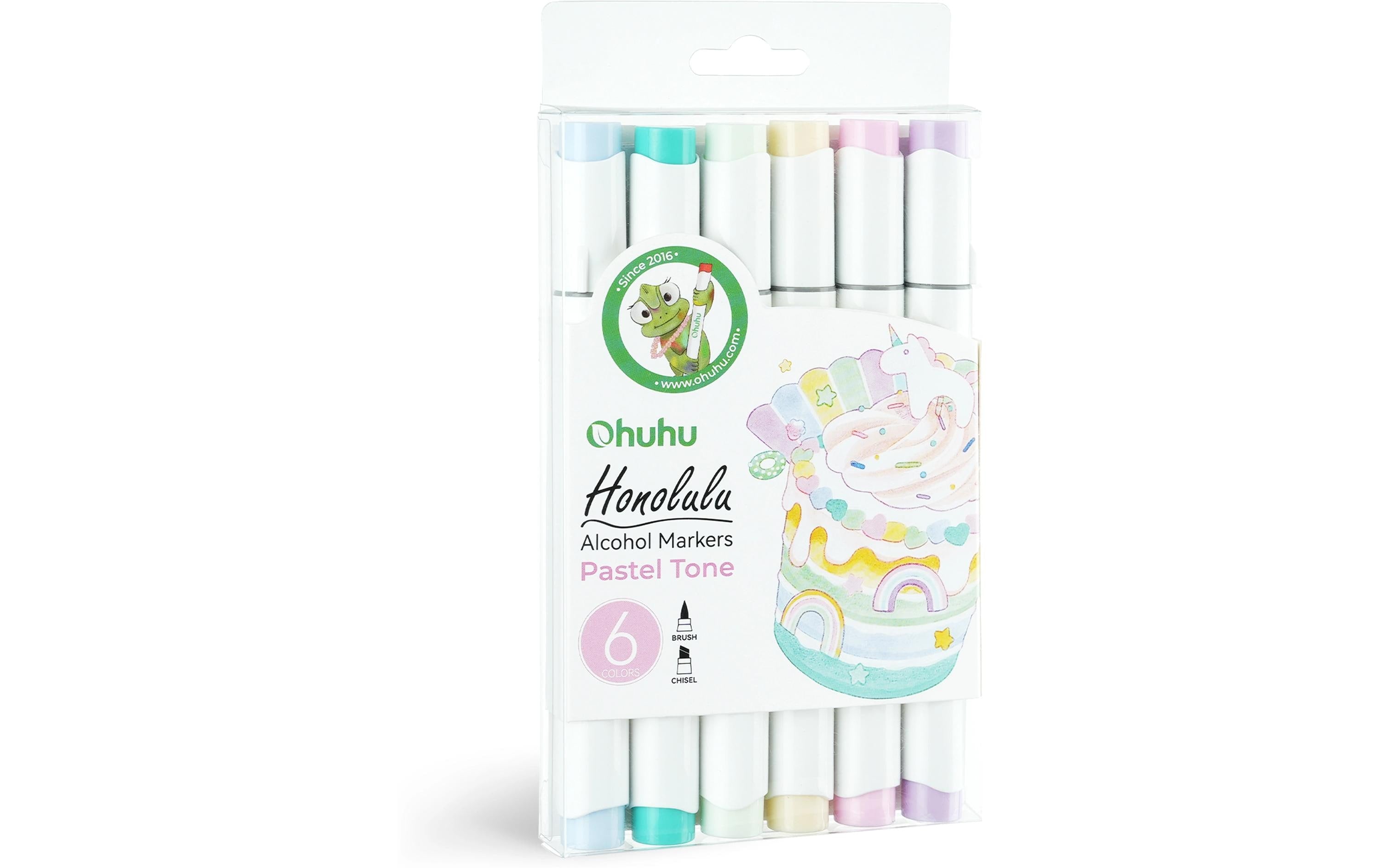 Ohuhu Honolulu Kunstmarker (6 Stk.) - Pastellfarben