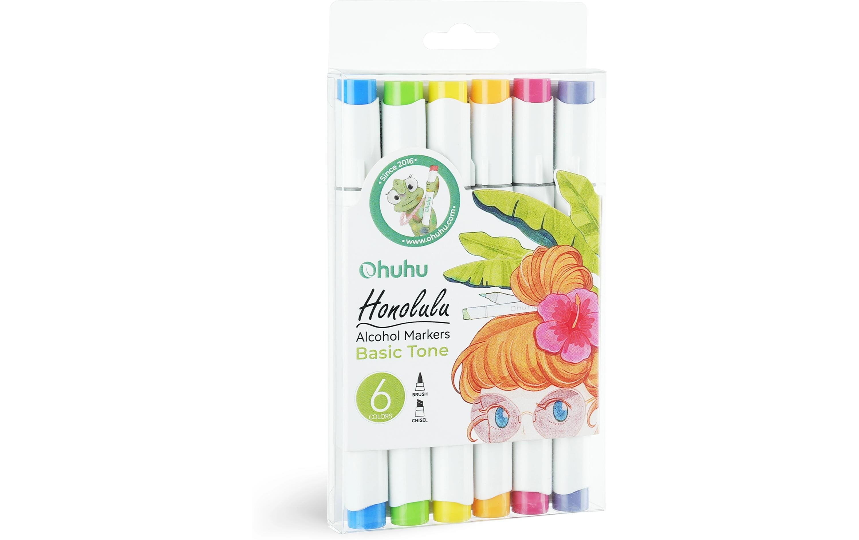Ohuhu Honolulu Kunstmarker (6 Stk.) - Grundfarben