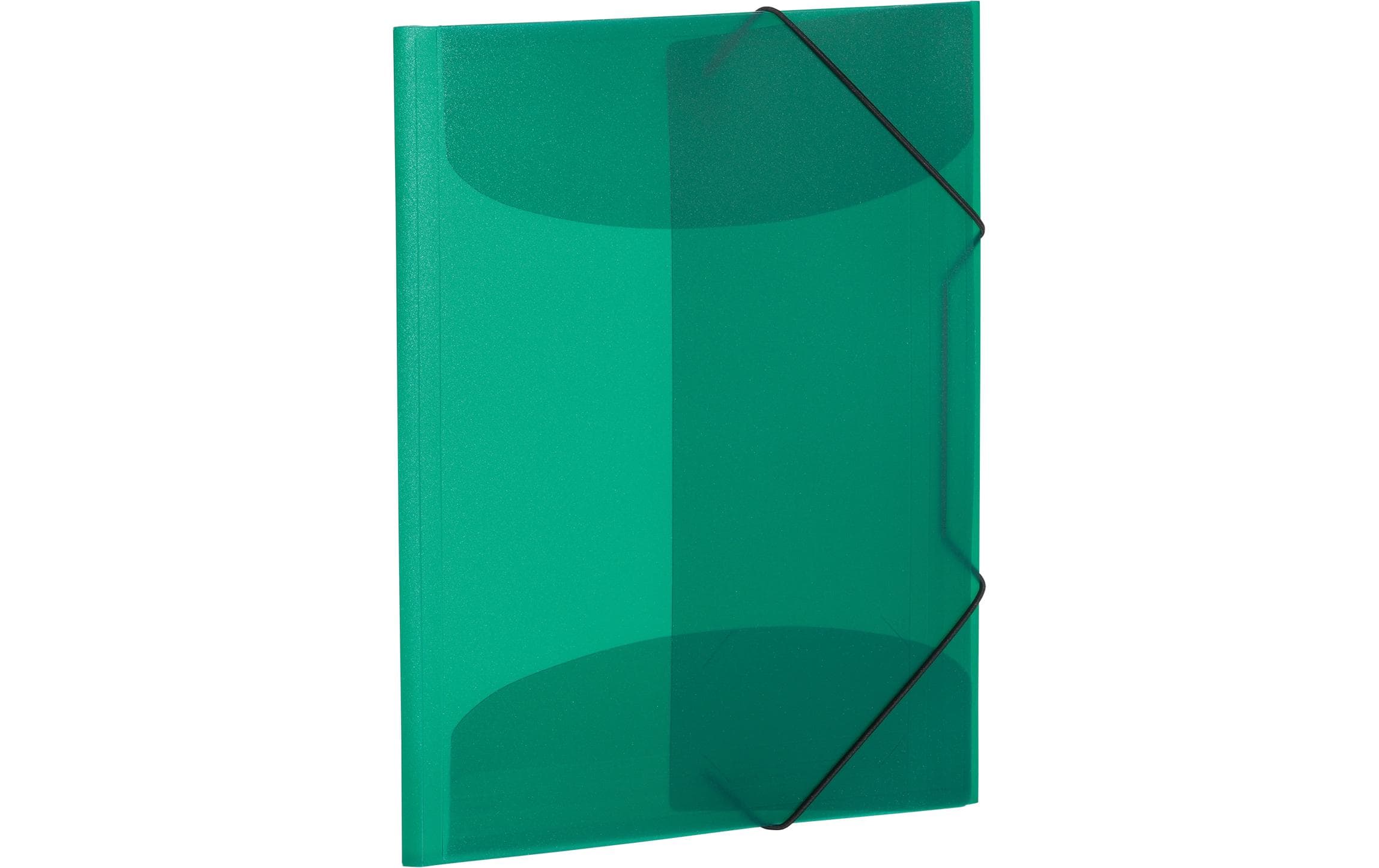 Herma Sammelmappe A4 Transluzent dunkelgrün Polypropylen, Gummispanner, 3 Innenklappen