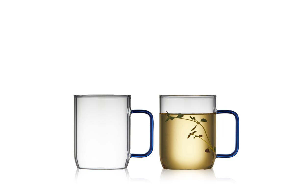 Lyngby Tasse Torino 40 cl 2 Stk. Blue Farbe blau, Glas