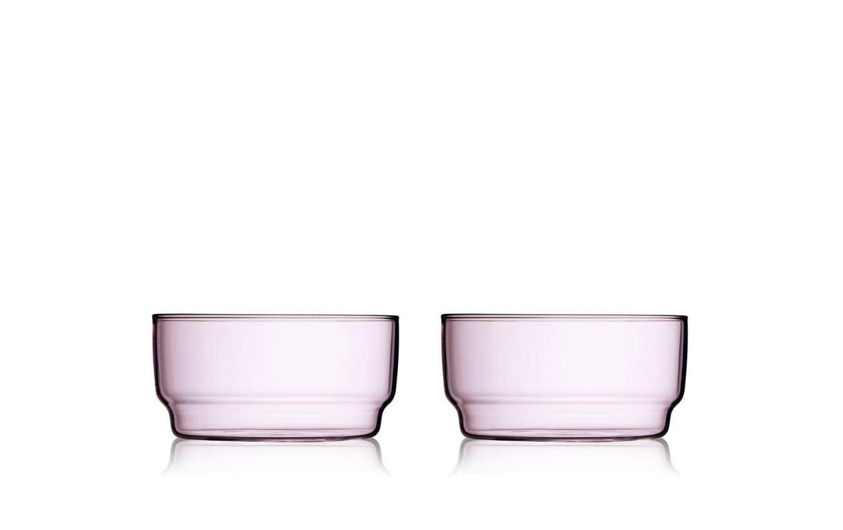 Lyngby Glaschale Torino 12 cm 2 Stk. Pink Farbe Pink, Glas