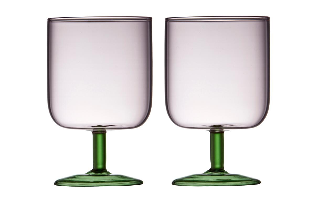 Lyngby Weinglas Torino 30 cl 2 Stk. Farbe Pink/Green, Glas