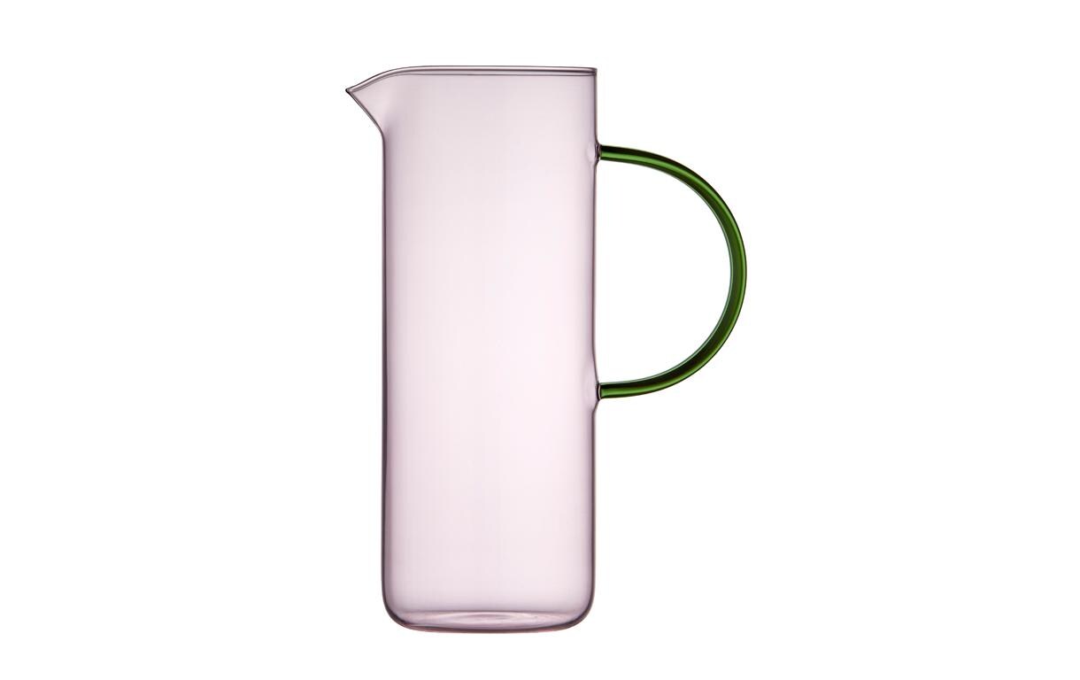 Lyngby Glaskaraffe Torino 1.1 liter Farbe Pink/Green, Glas