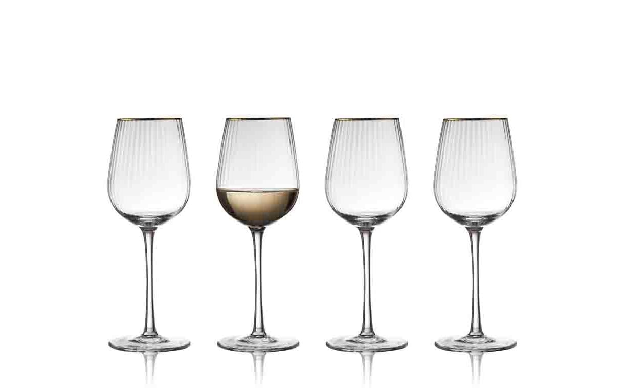 Lyngby Weissweinglas Palermo Gold 30 cl 4 Stk. Farbe Transparent, Glas