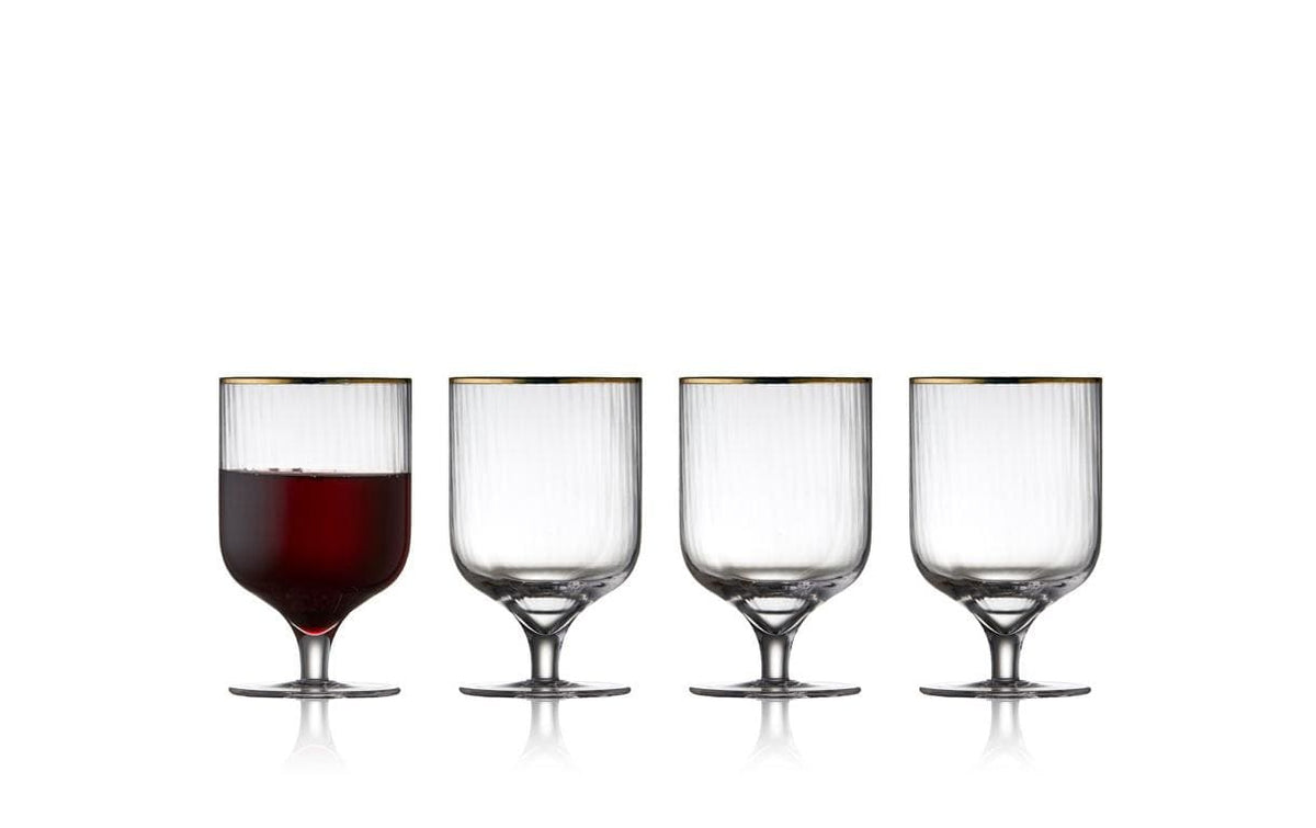 Lyngby Weinglas Palermo Gold 30 cl 4 Stk. Farbe Transparent, Glas with gold rim